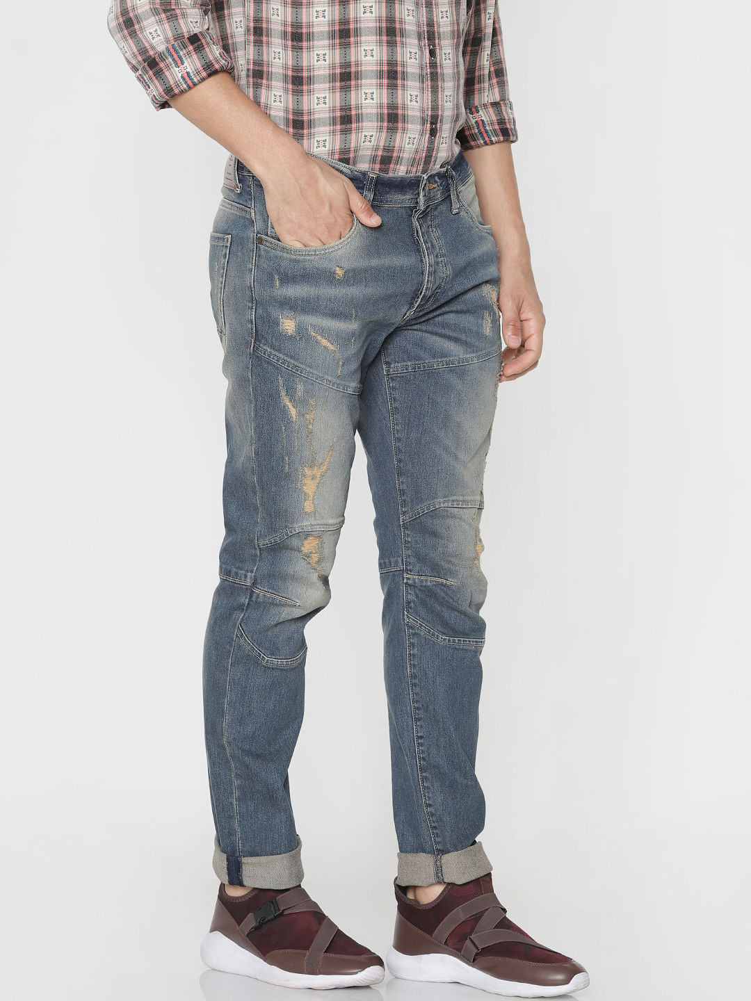 Blue Ripped Tim Anti Fit Jeans