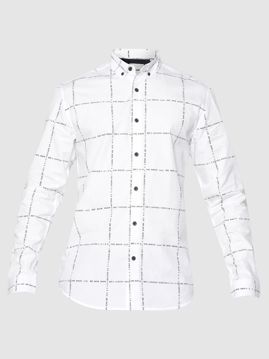 White Checks Slim Fit Full Sleeves Shirt