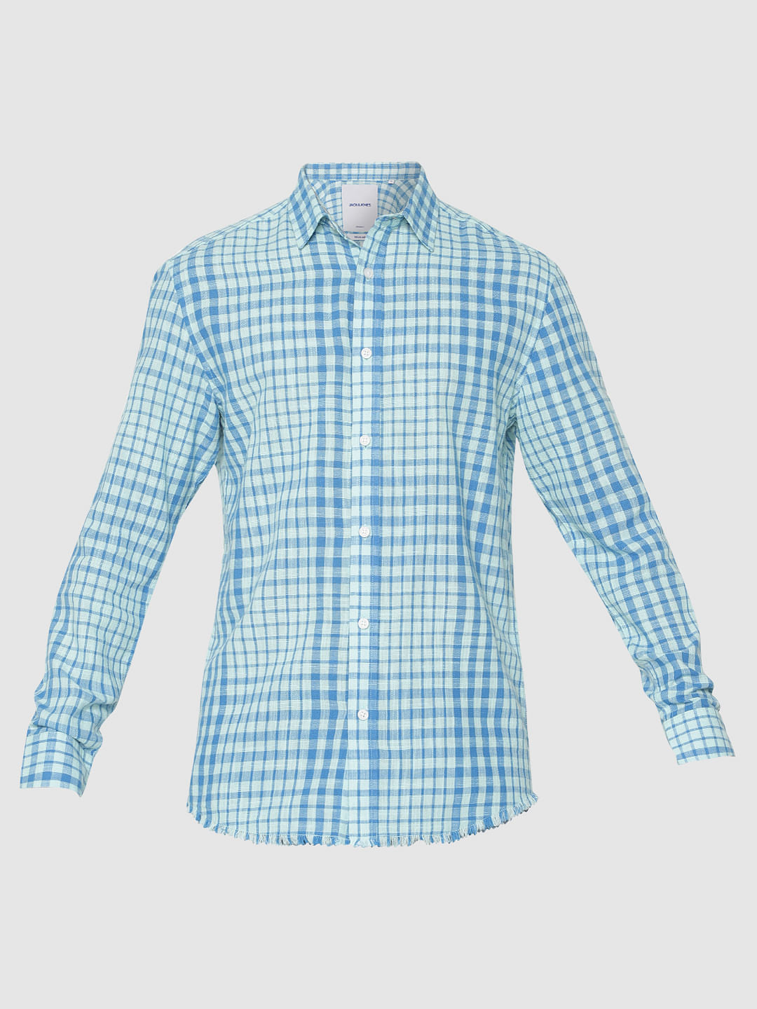 Blue Checks Slim Fit Full Sleeves Shirt