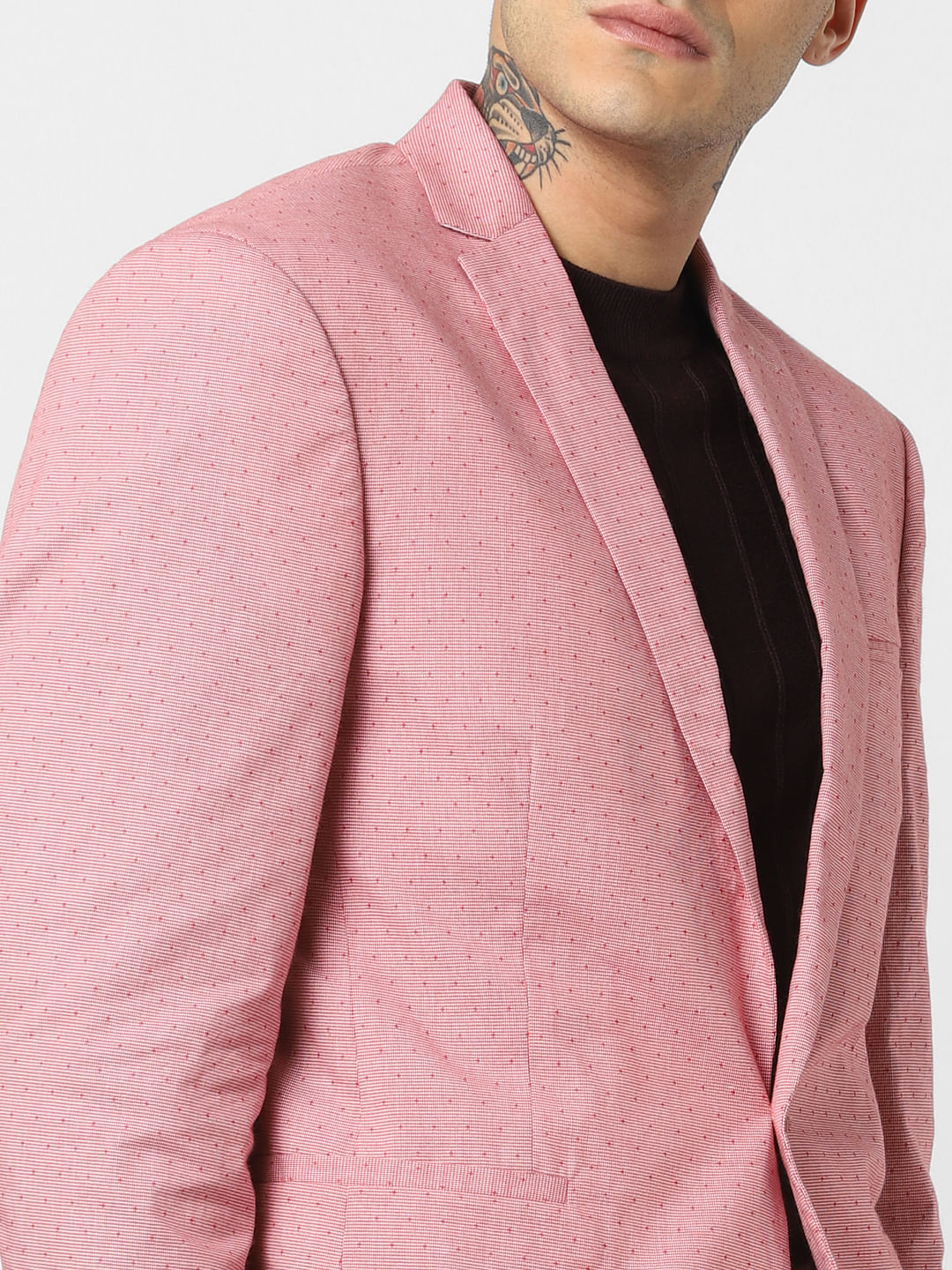Pink Single Button Blazer