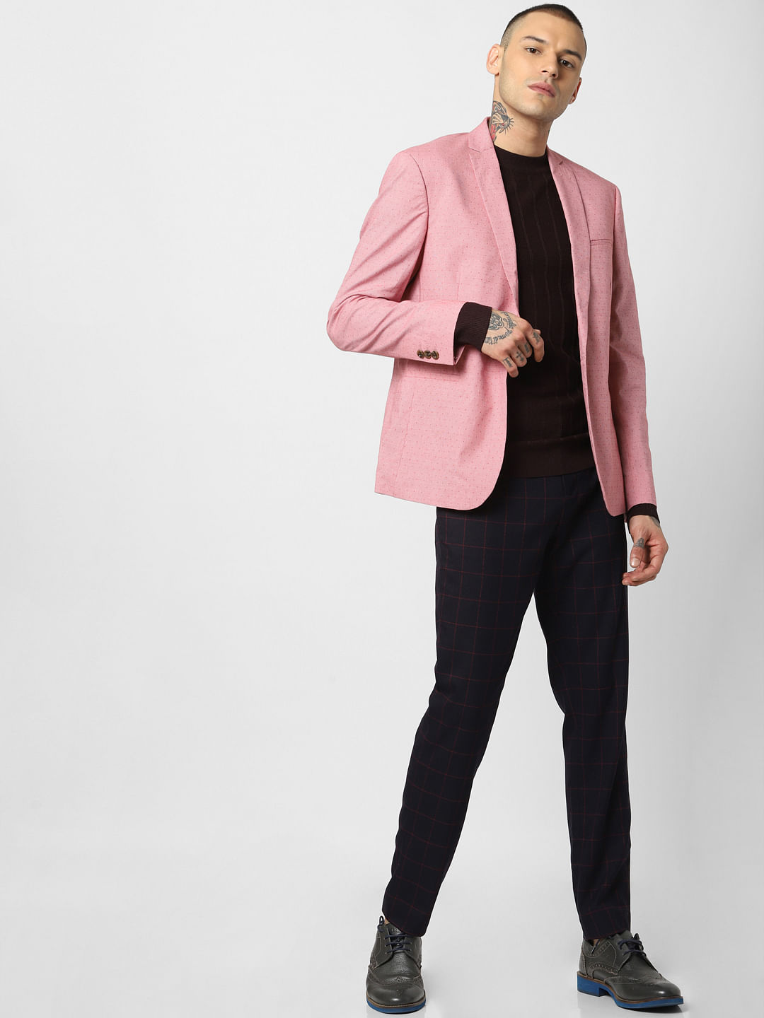 Pink Single Button Blazer