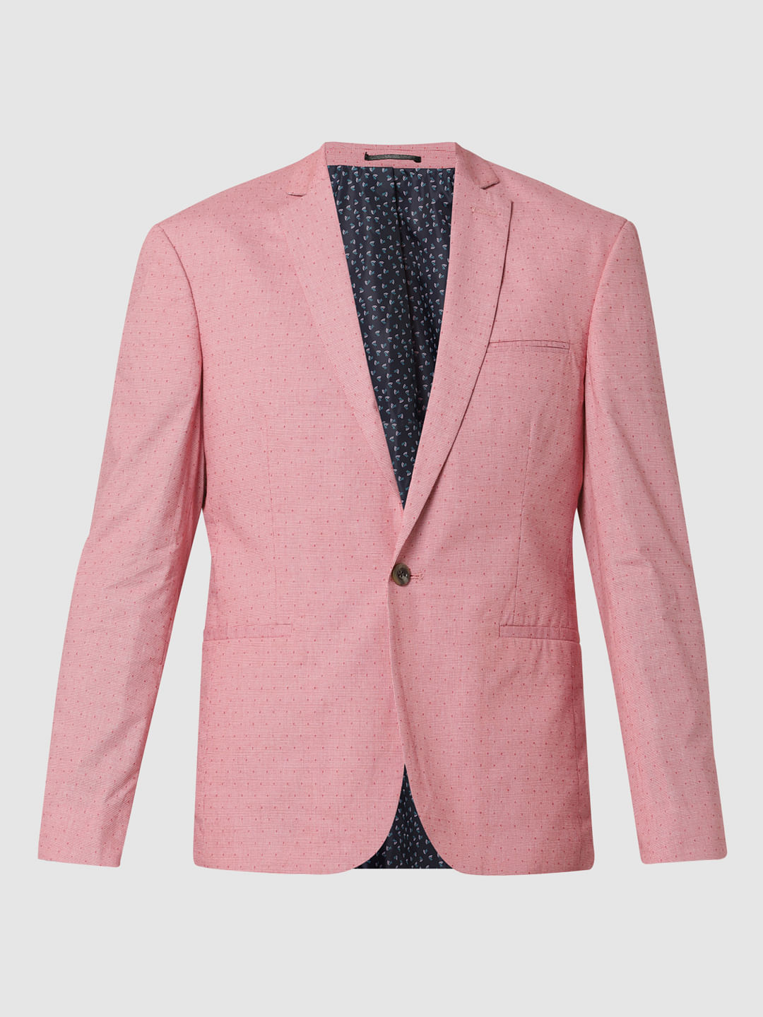 Pink Single Button Blazer