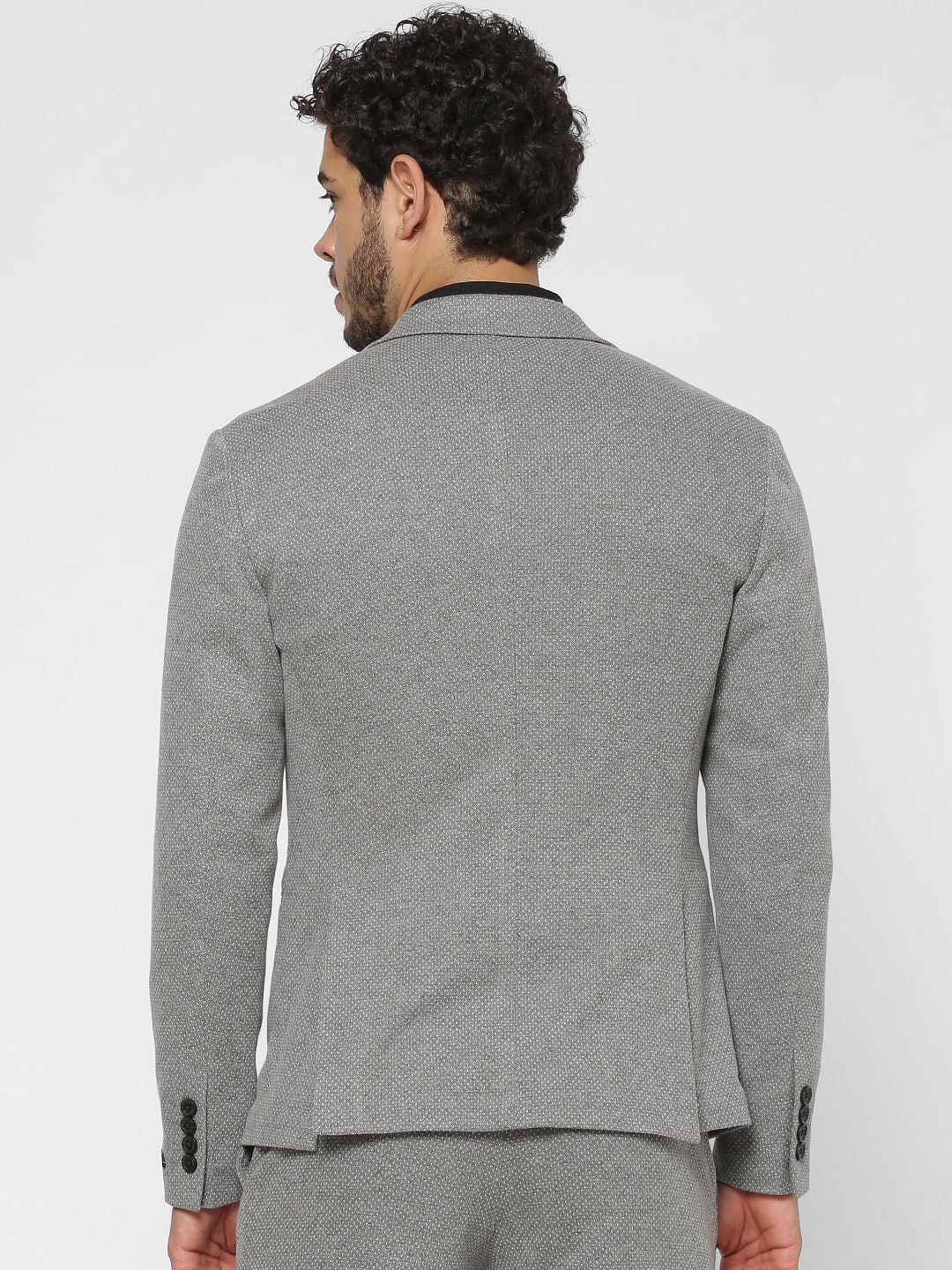 Grey Double Button Blazer