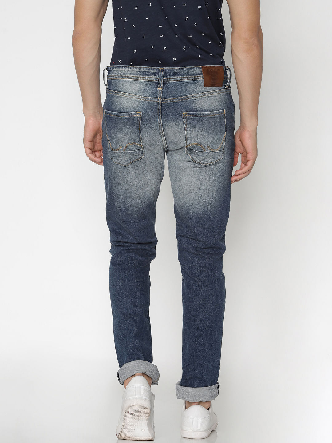 Blue Faded Distressed Tim Anti Fit Jeans