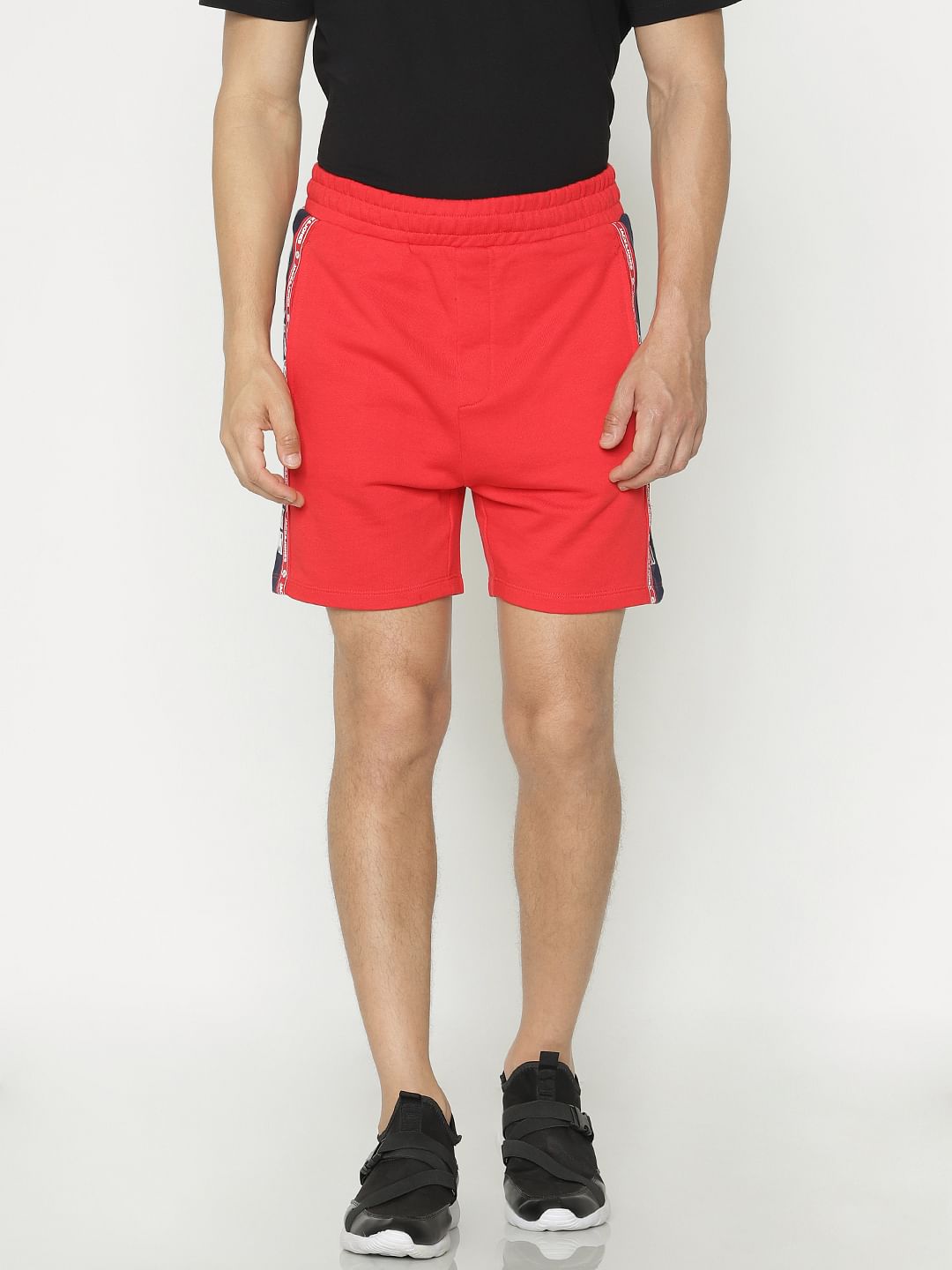 Red Tape Detail Sweatshorts
