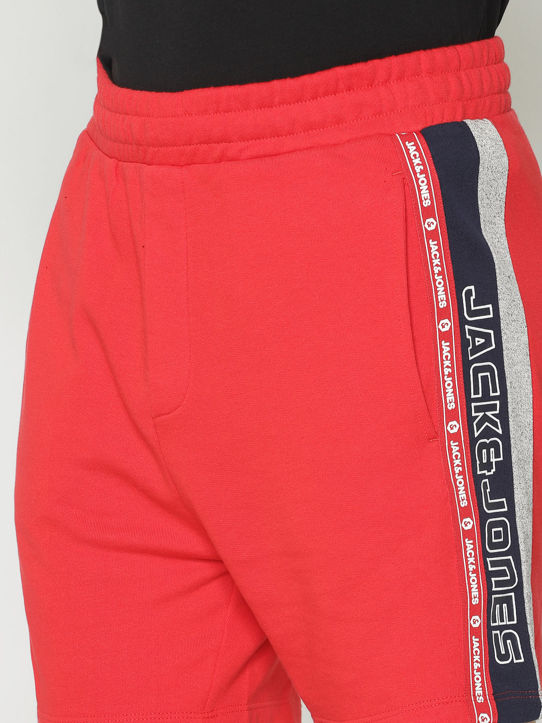 Red Tape Detail Sweatshorts