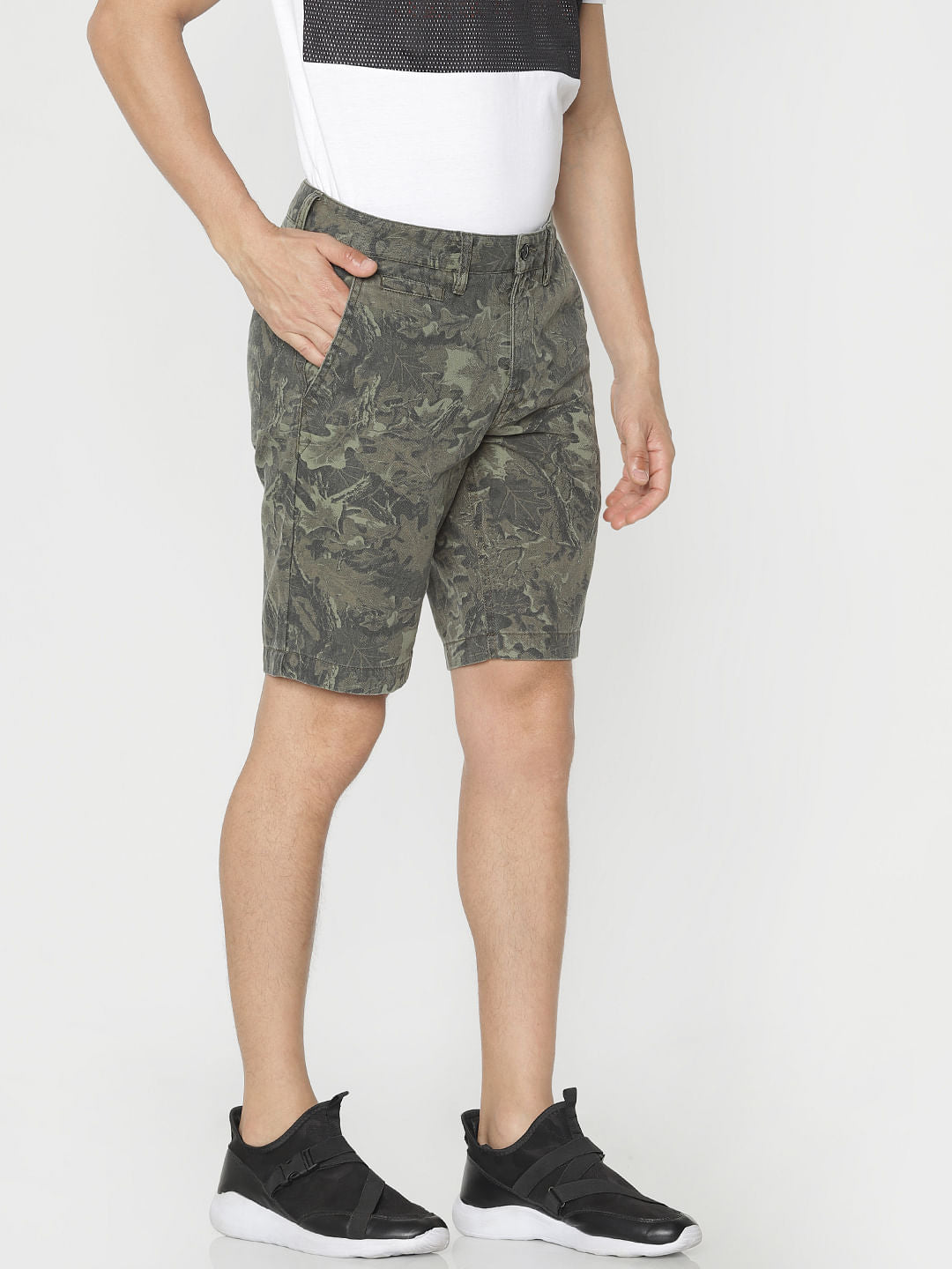 Green Printed Shorts