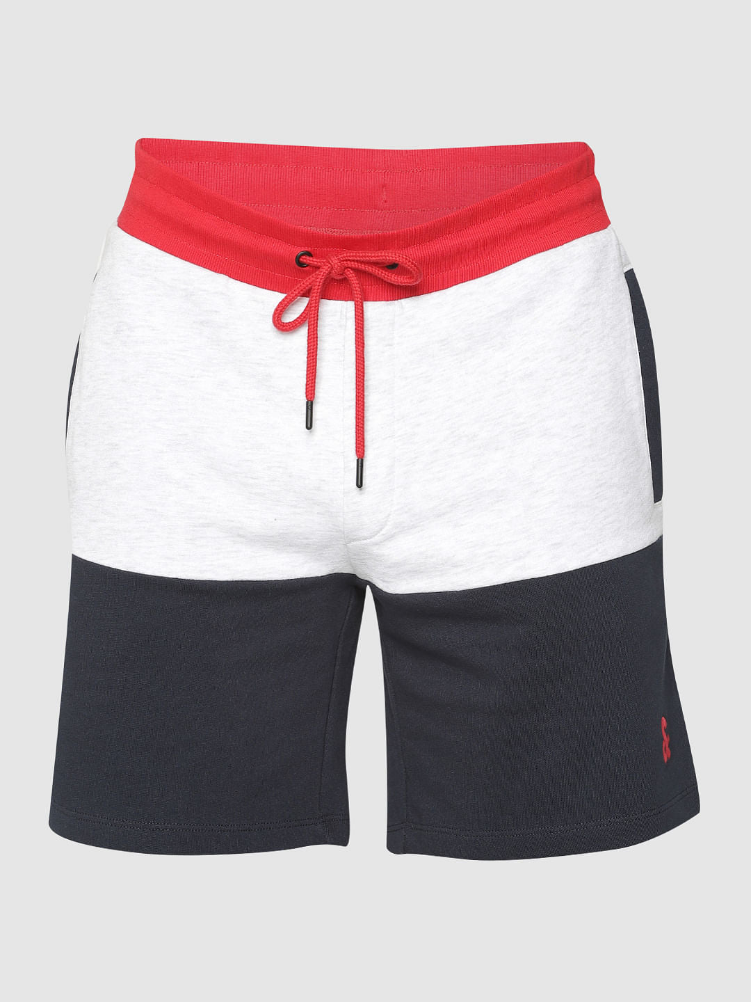 Blue Colour Blocked Sweatshorts