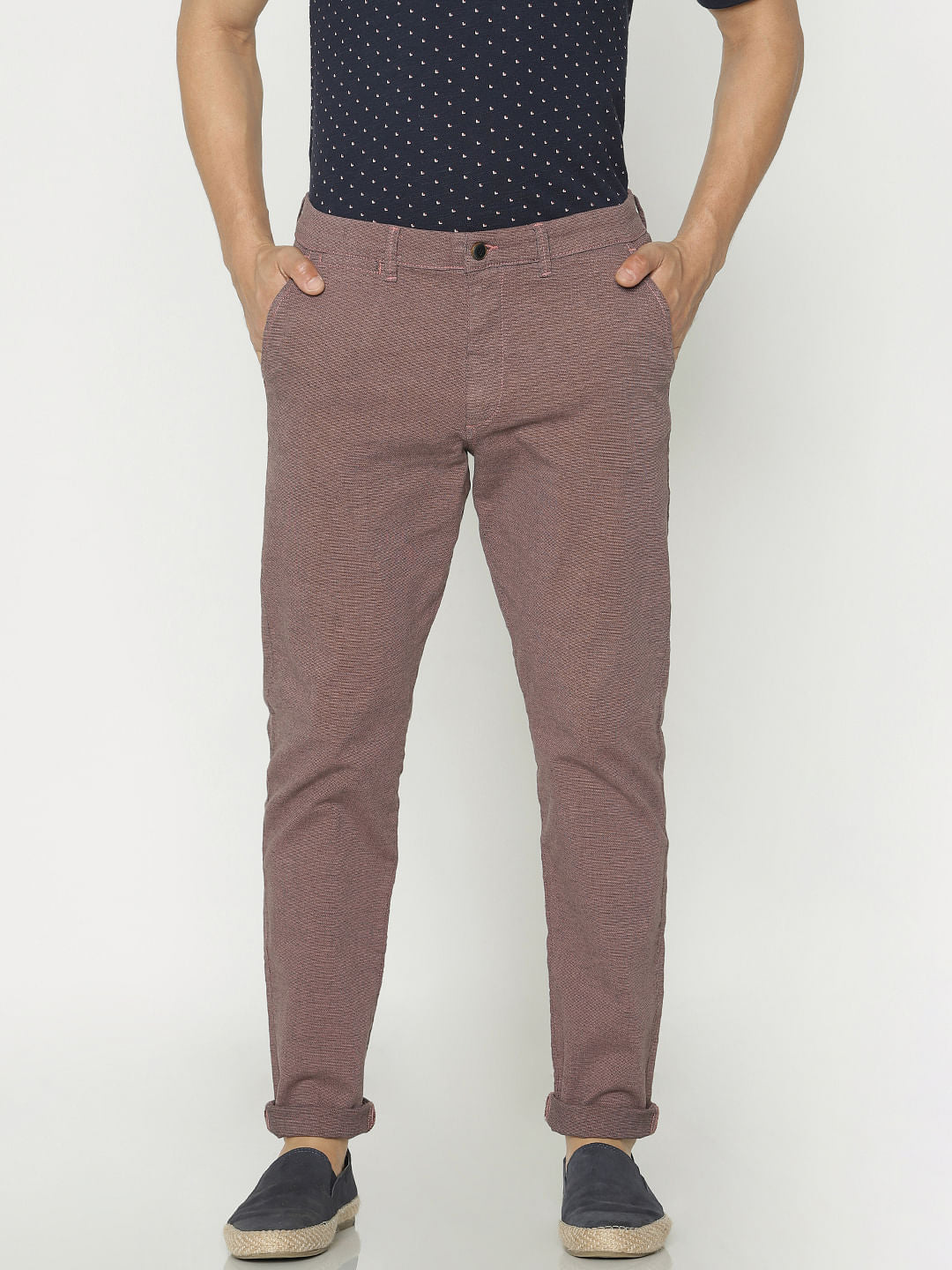Brown Slim Fit Pants