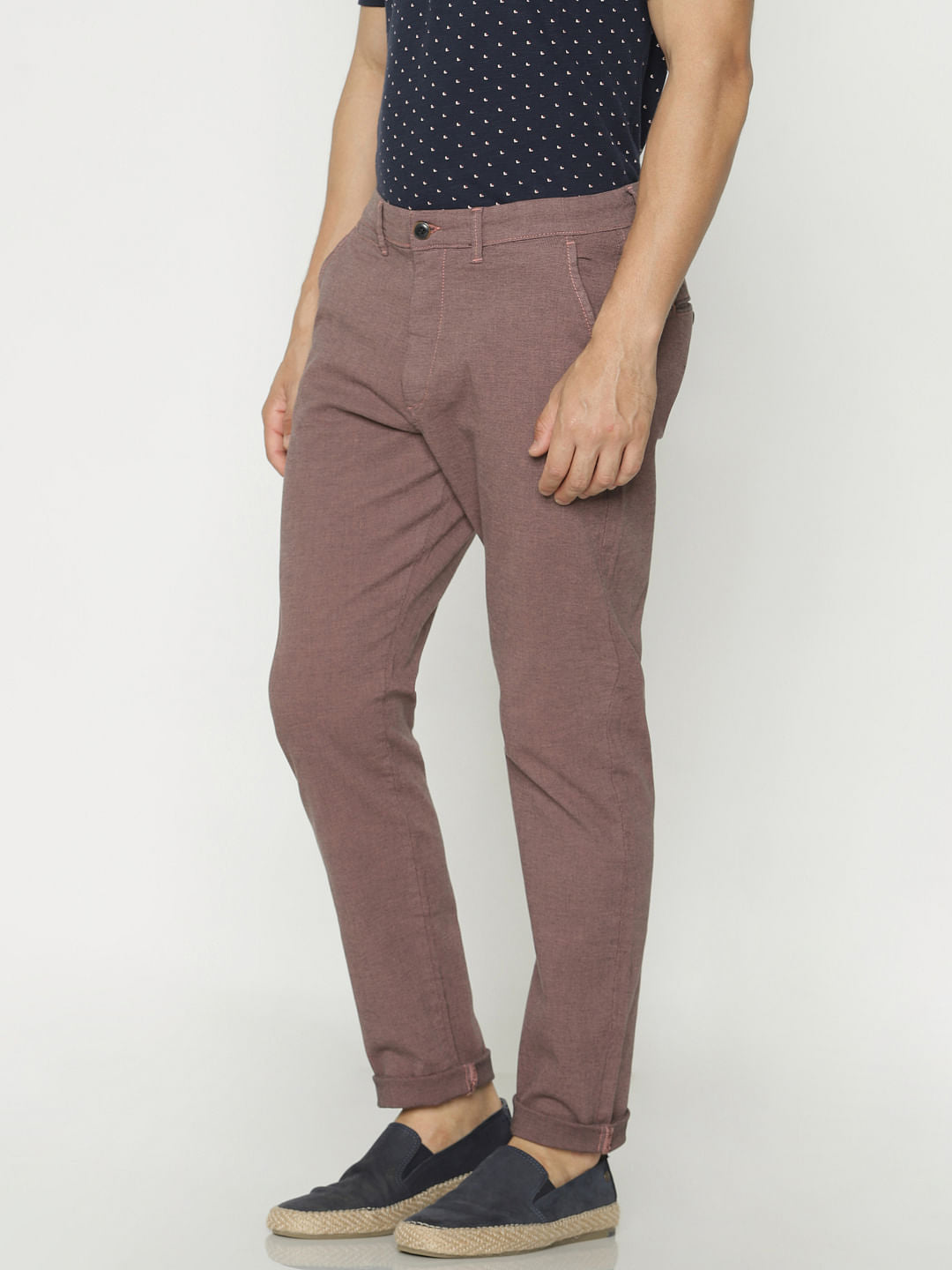 Brown Slim Fit Pants
