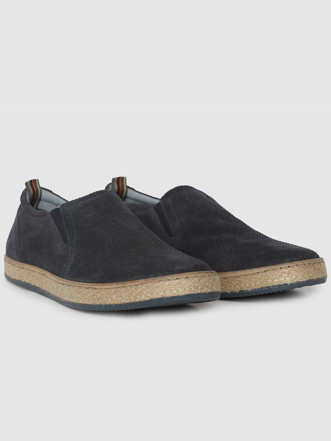 Blue Leather Espadrilles