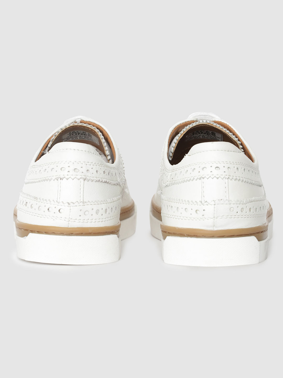 White Perforated Leather Brogues