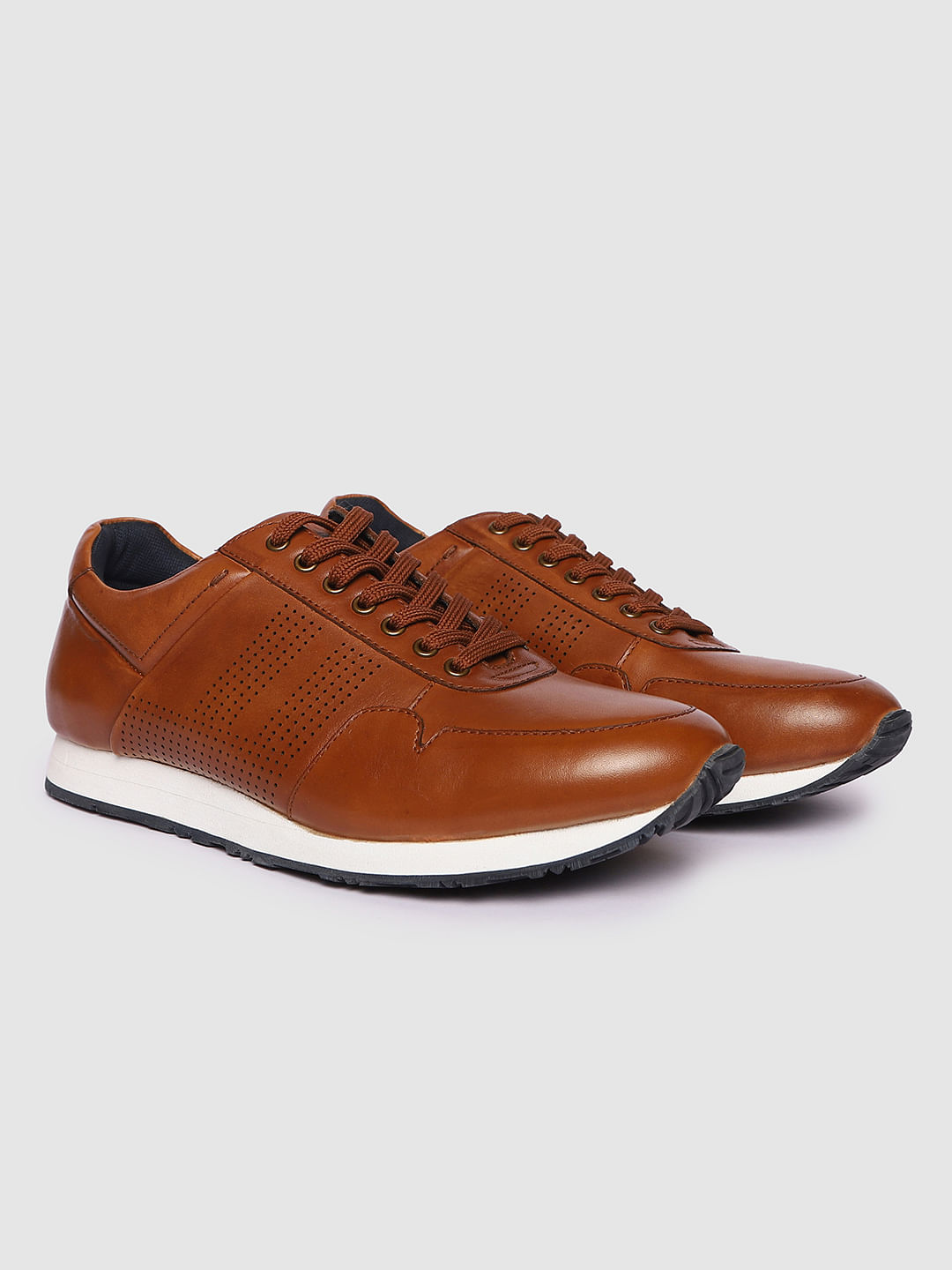 Dark Brown Perforated Sneakers