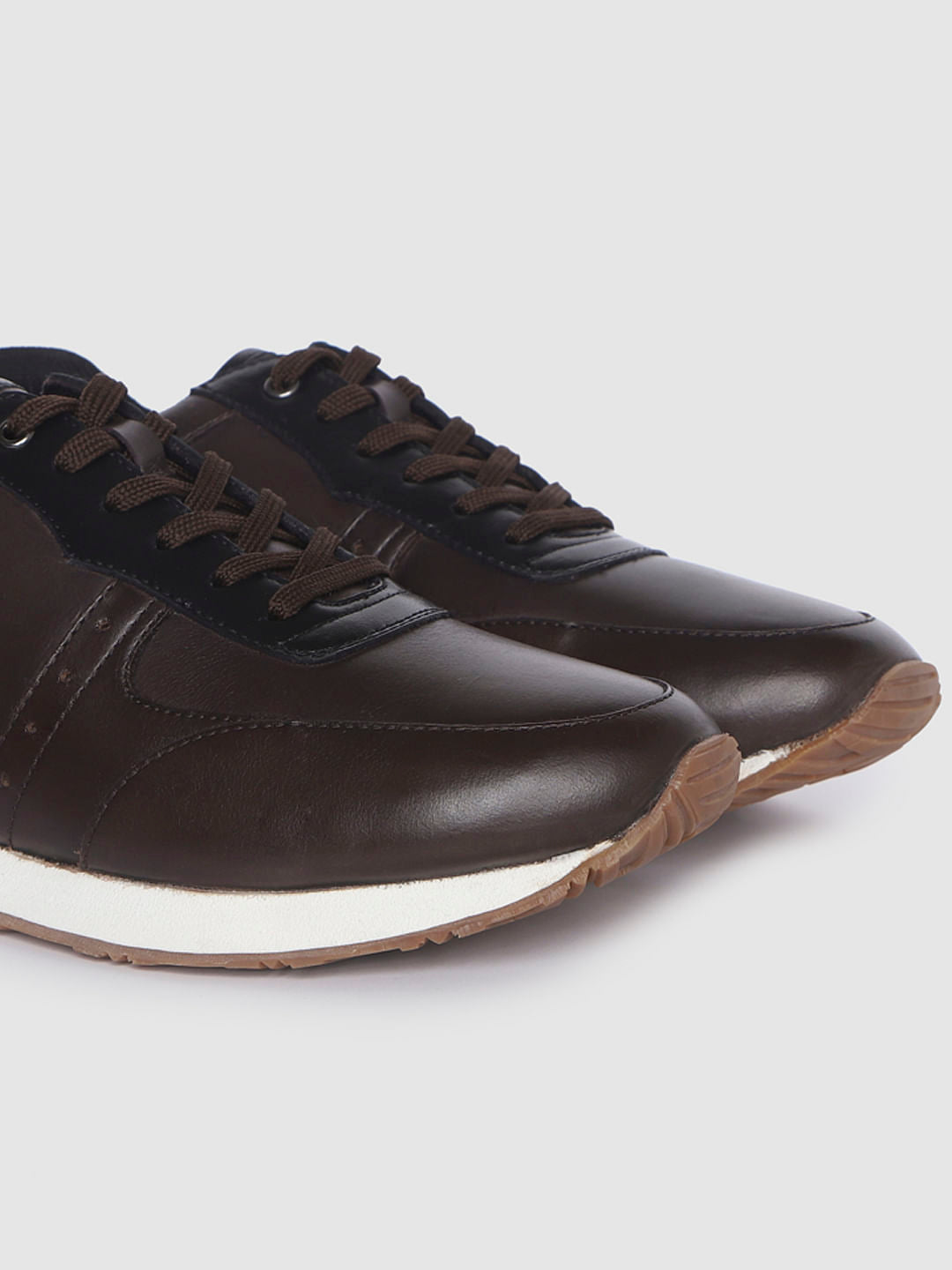 Dark Brown Leather Sneakers