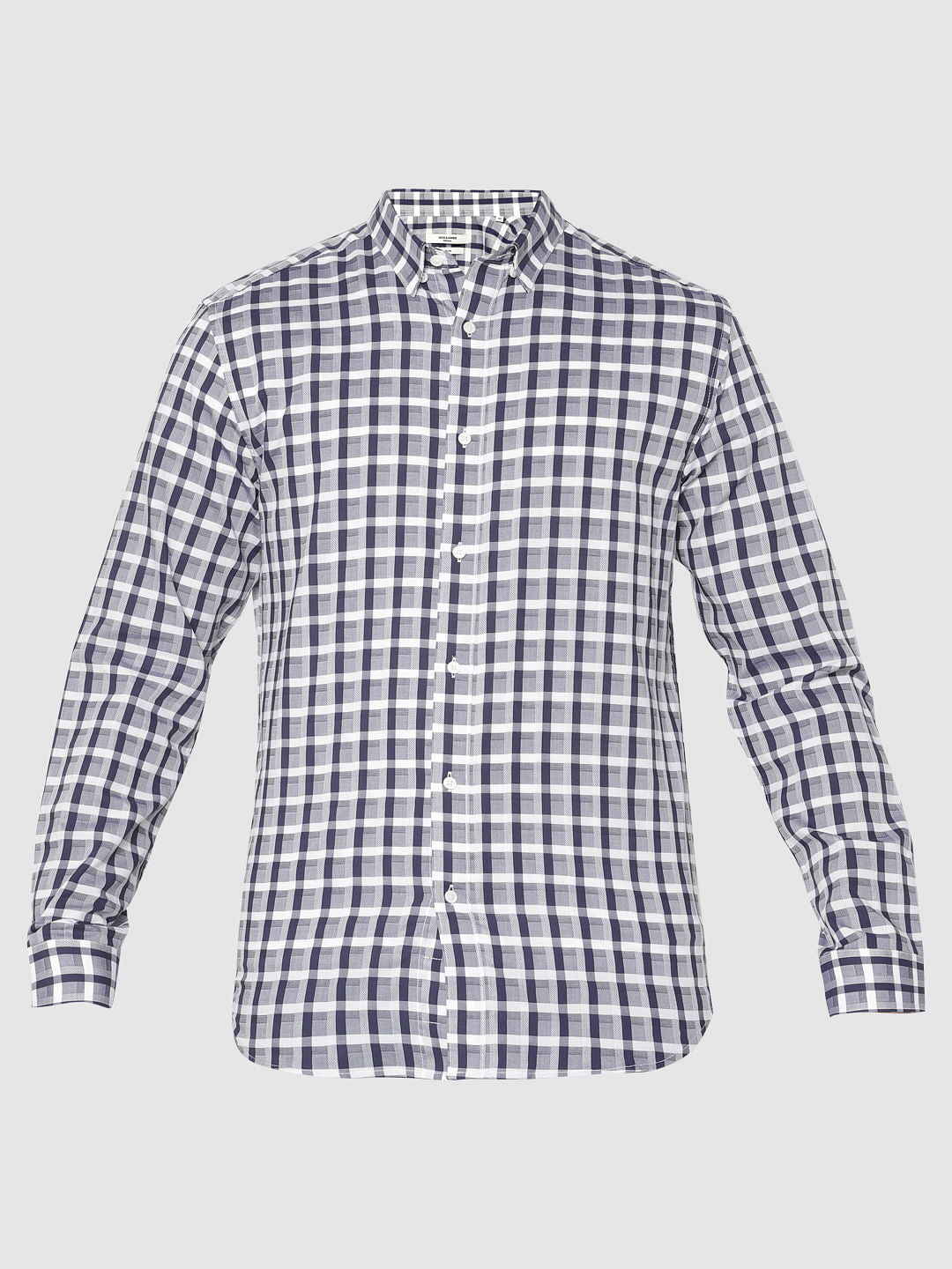 Blue Check Slim Fit Full Sleeves Shirt