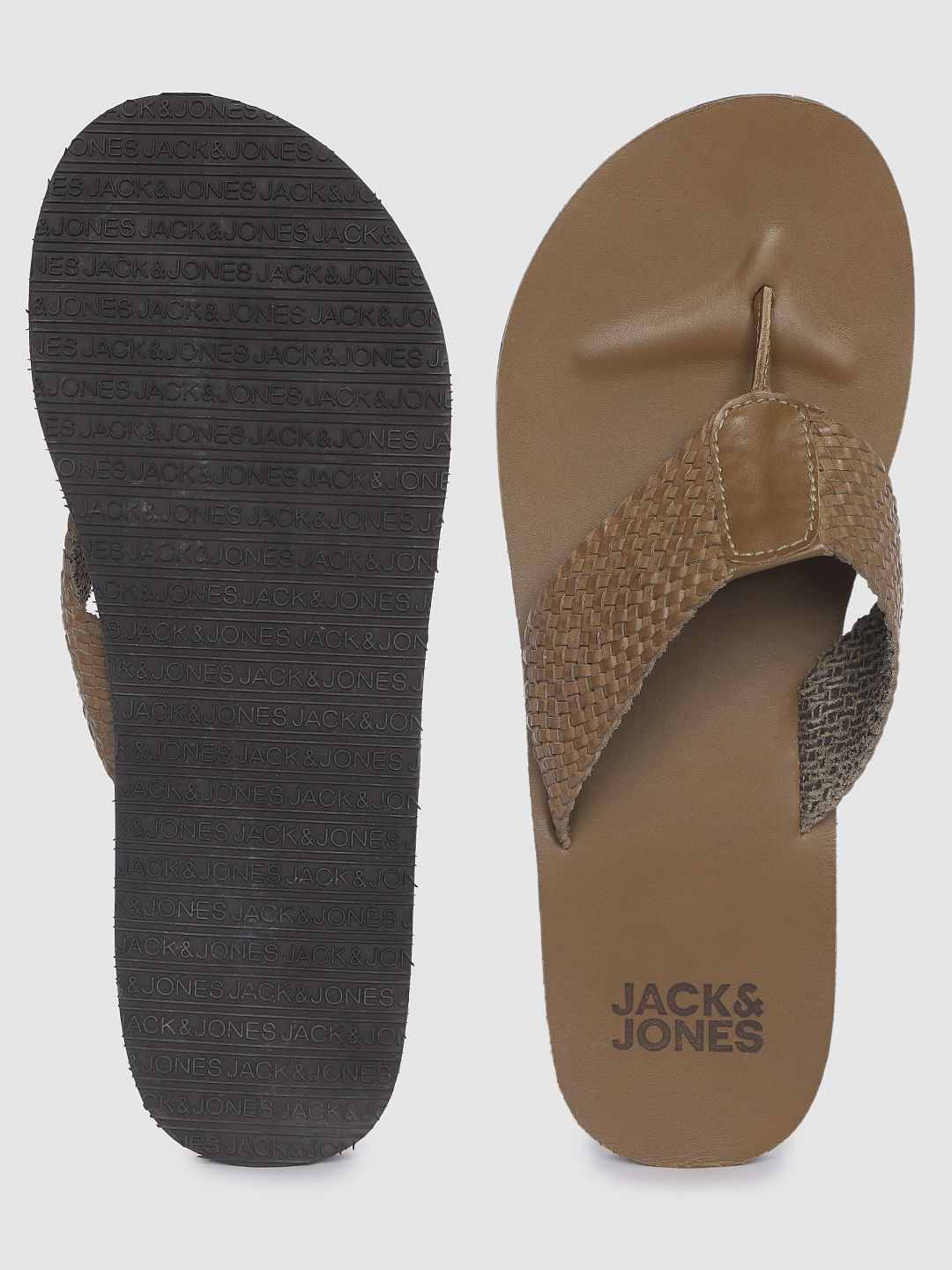 Brown Leather Flip Flops