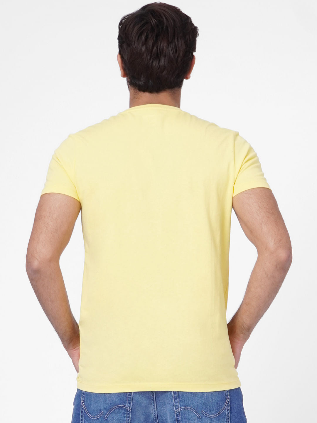 Yellow Graphic Print Crew Neck T-shirt