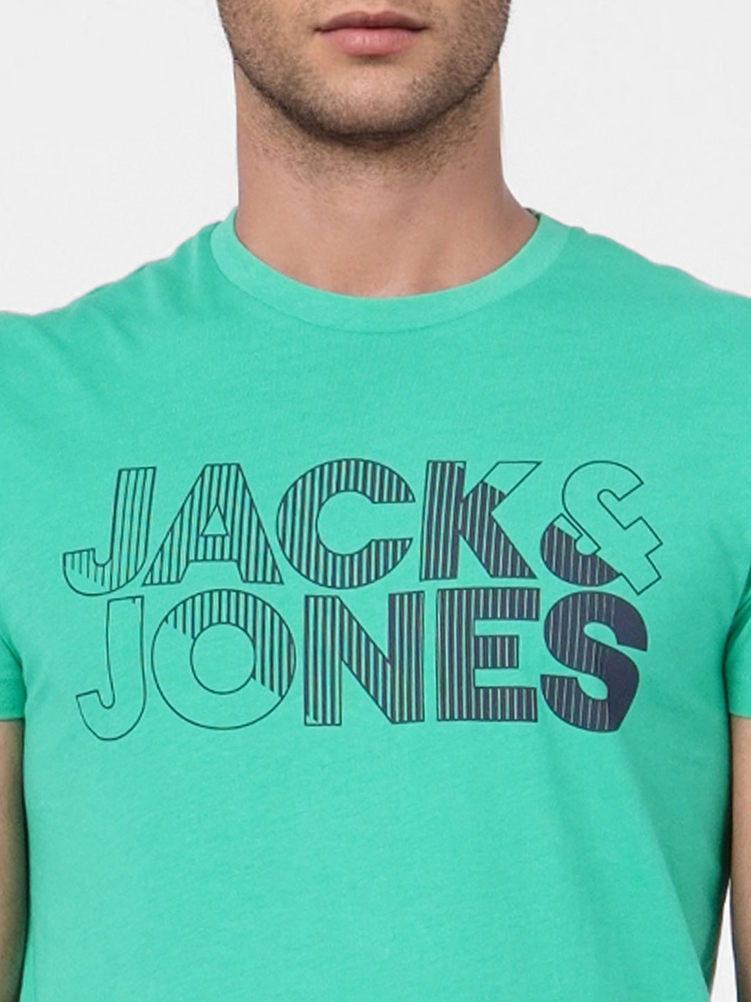 Green Logo Print Crew Neck T-shirt