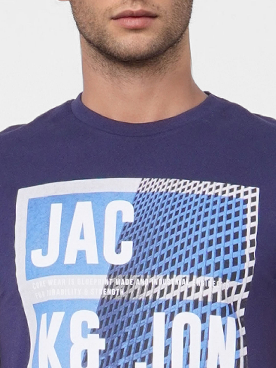 Blue Graphic Print Crew Neck T-shirt