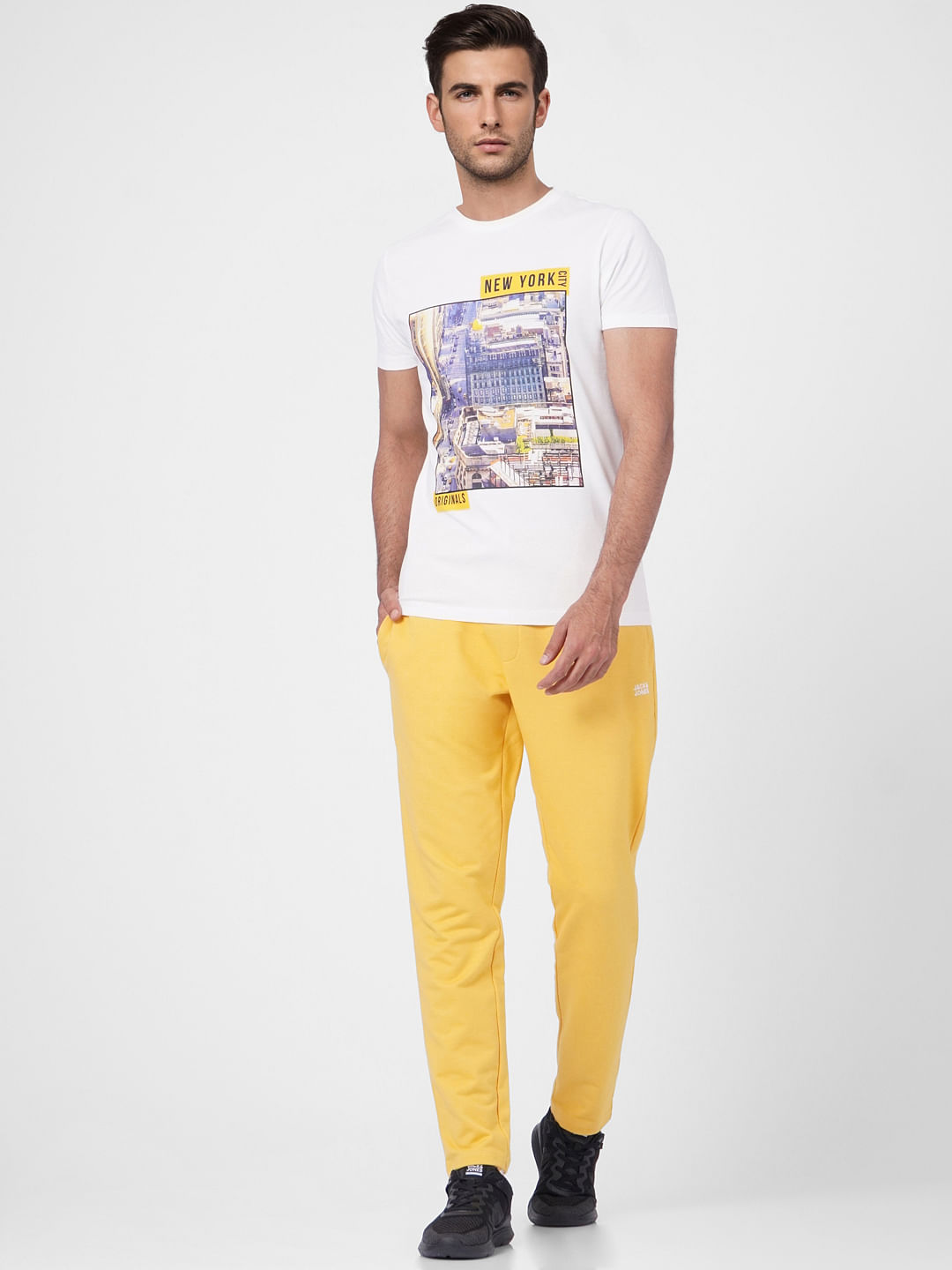 White Printed Crew Neck T-shirt