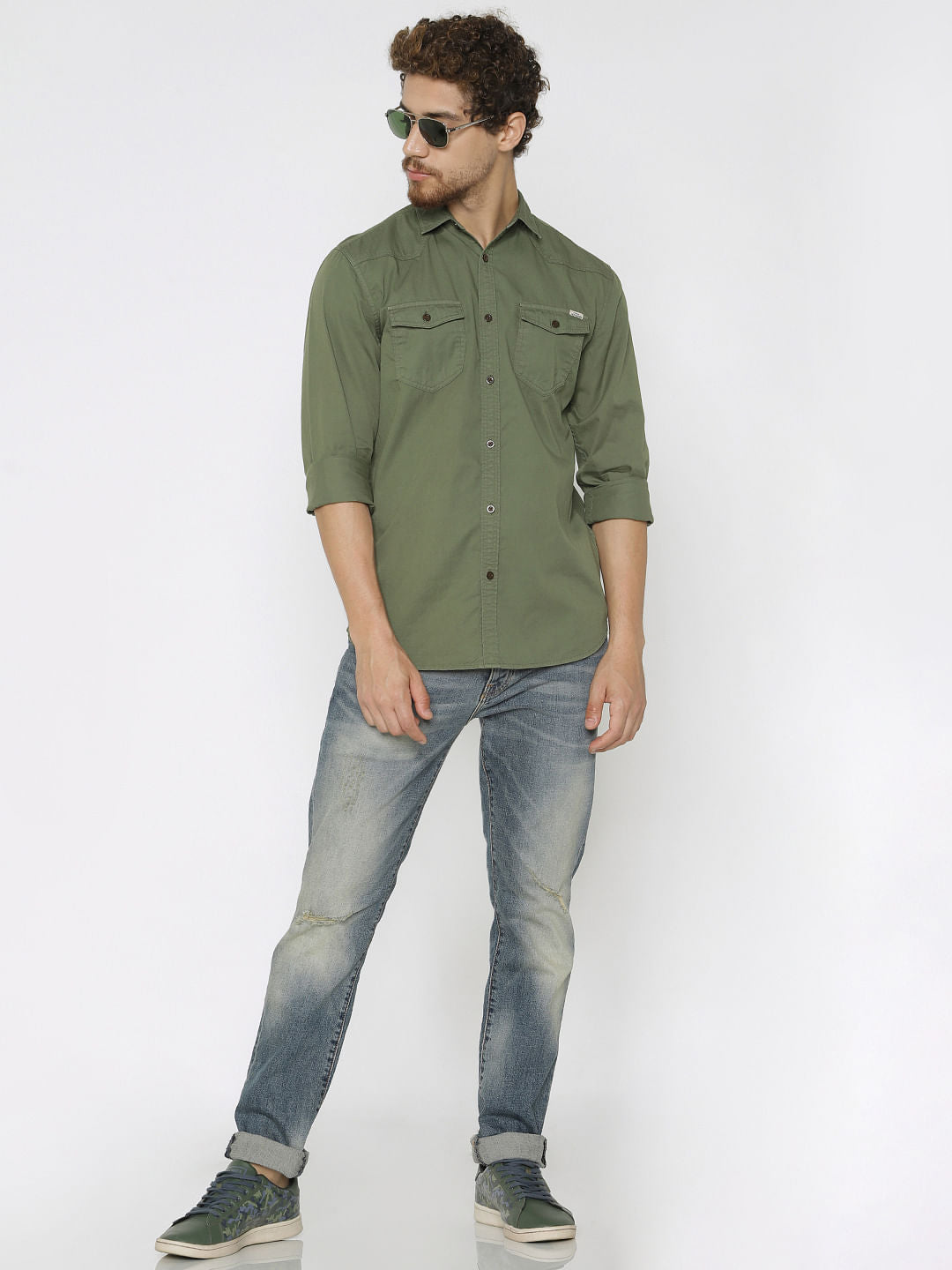 Green Full Sleeves Shirt