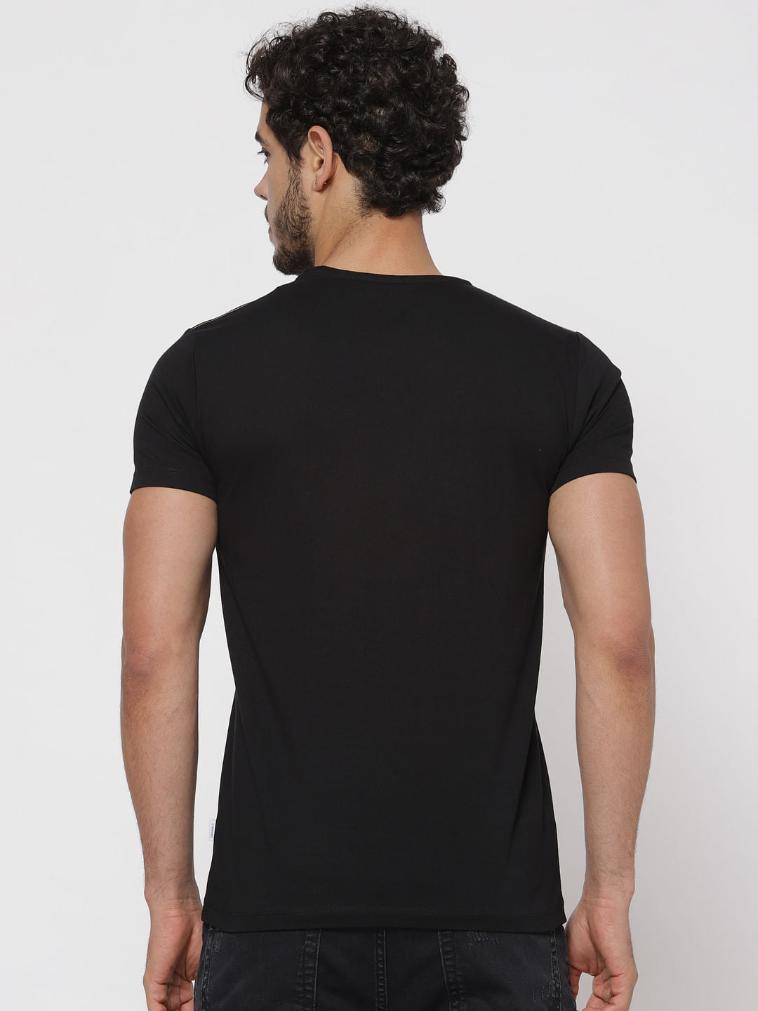 Black Camo Print T-Shirt