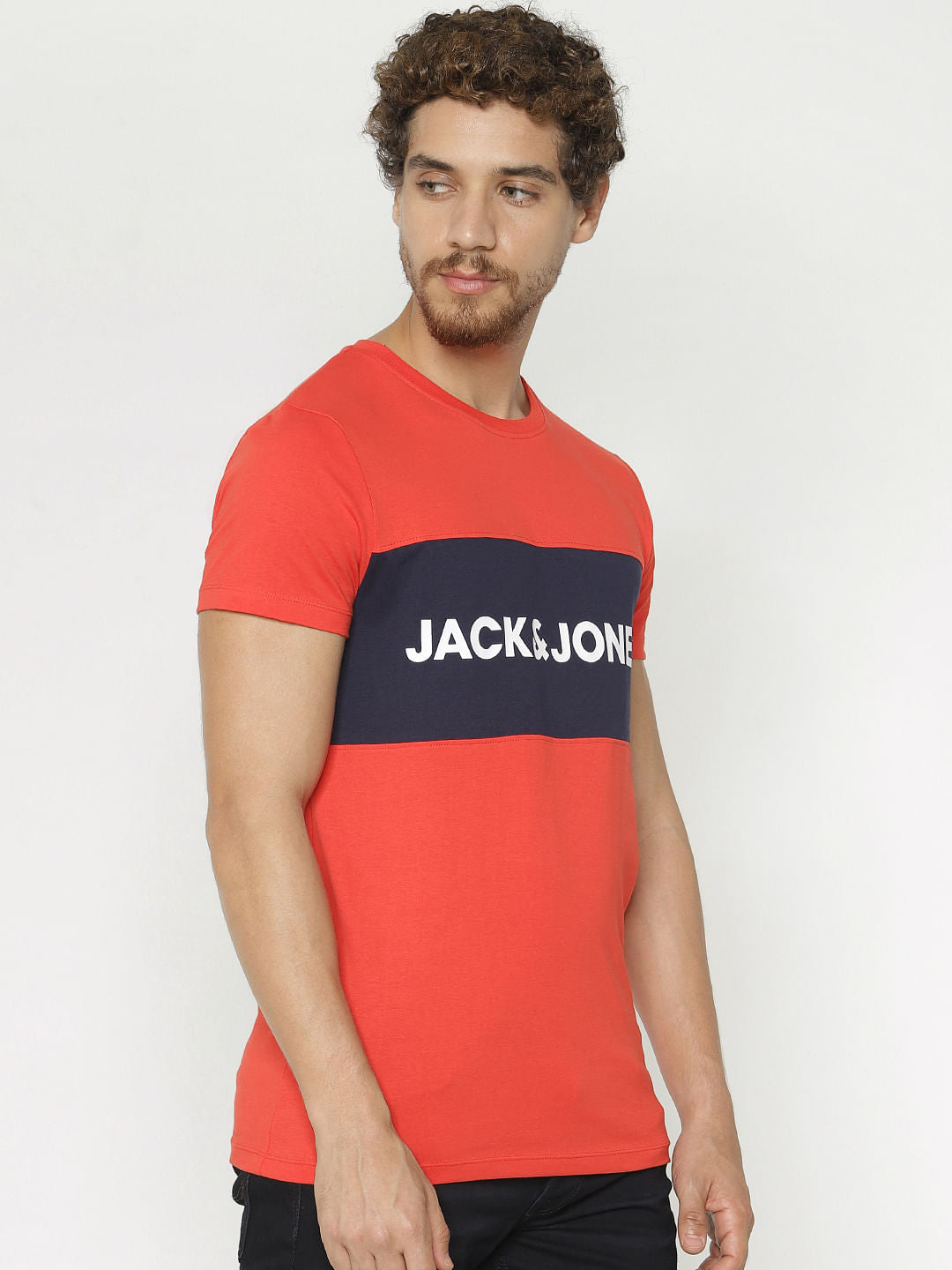 Red Text Print Crew Neck T-Shirt