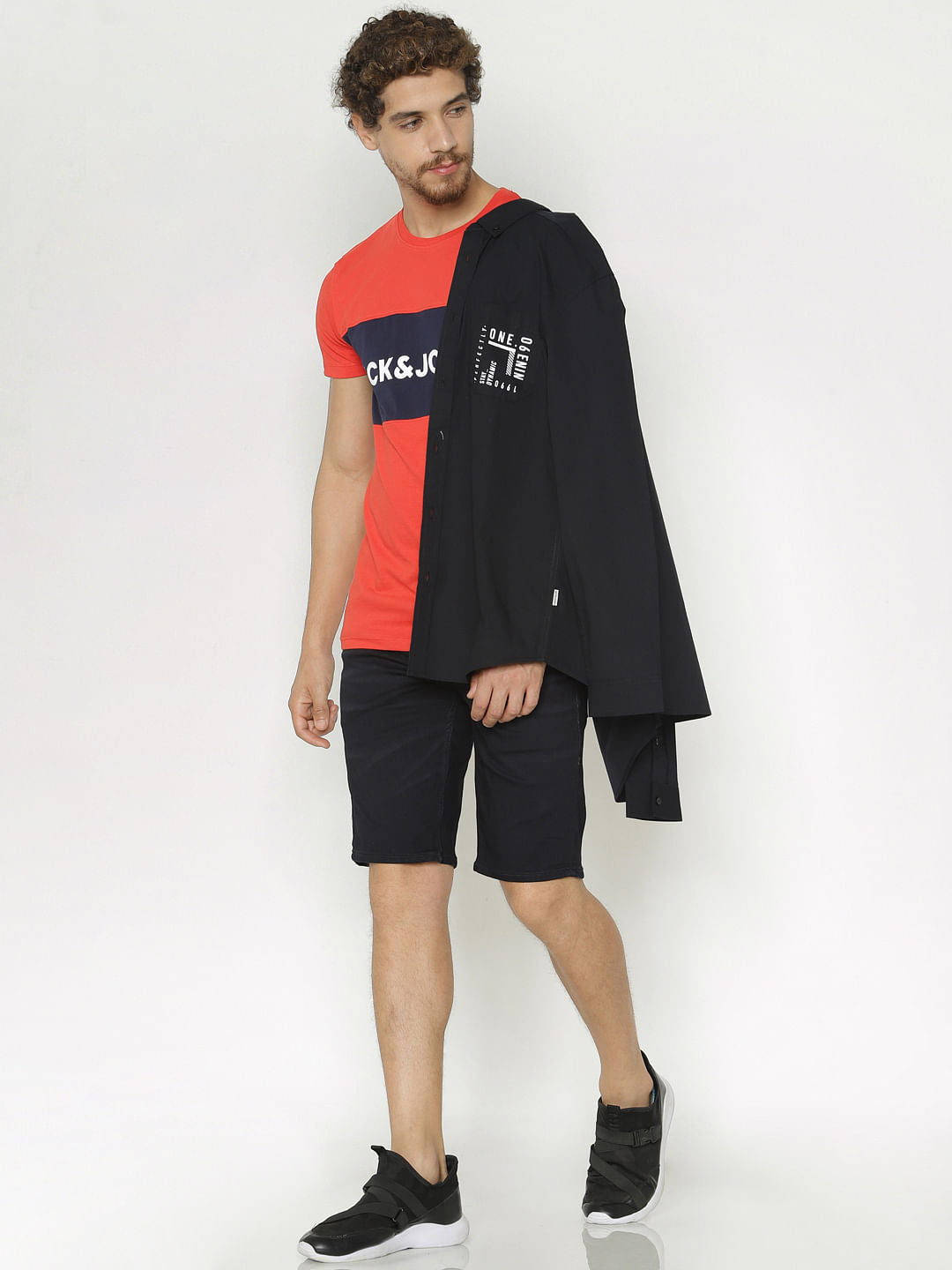 Red Text Print Crew Neck T-Shirt