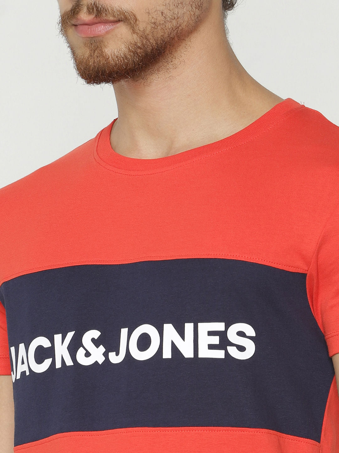Red Text Print Crew Neck T-Shirt