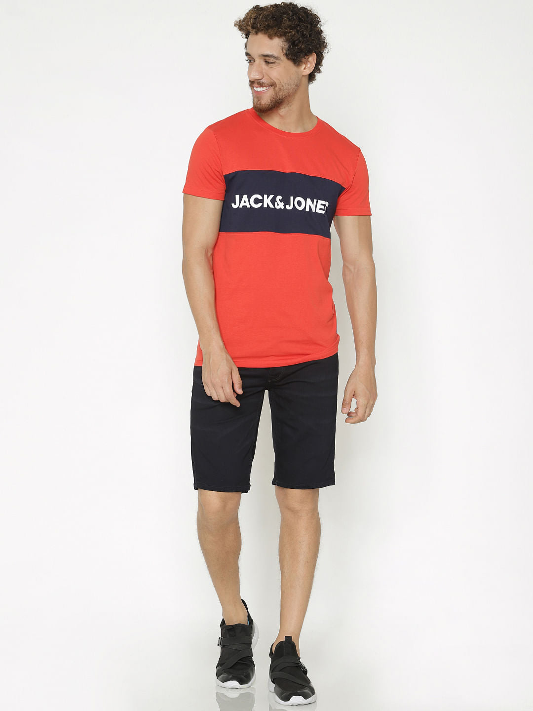 Red Text Print Crew Neck T-Shirt