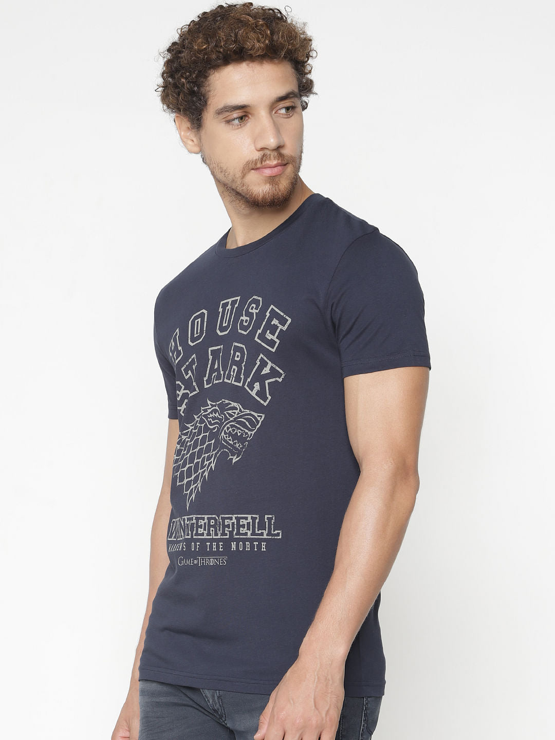 X Got Blue House Stark Crew Neck T-Shirt
