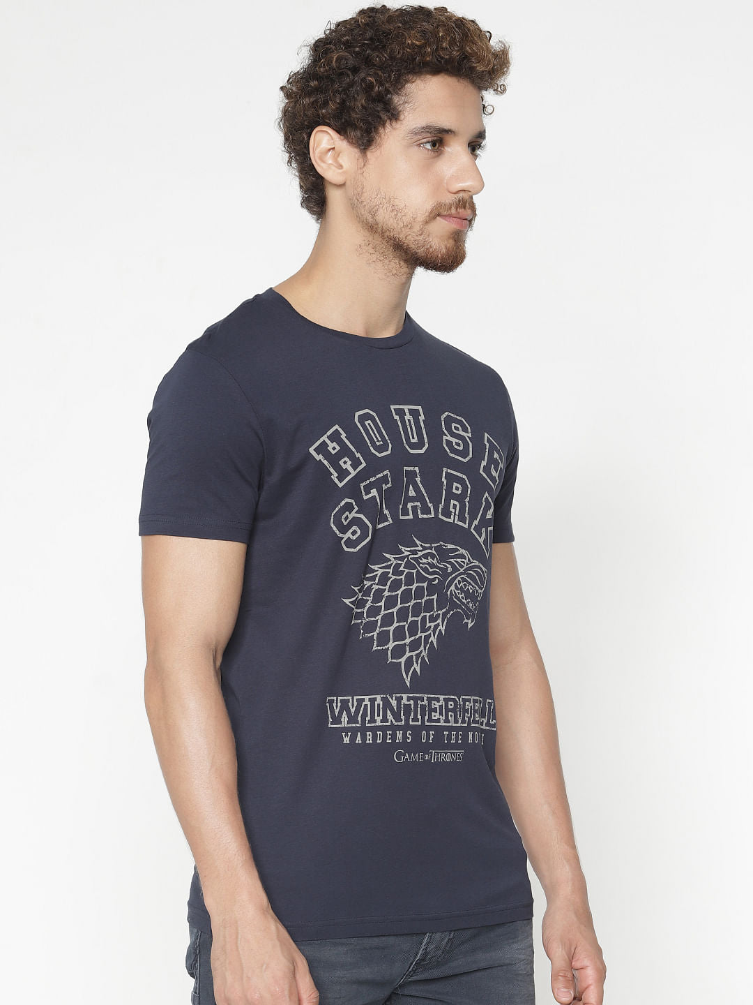X Got Blue House Stark Crew Neck T-Shirt