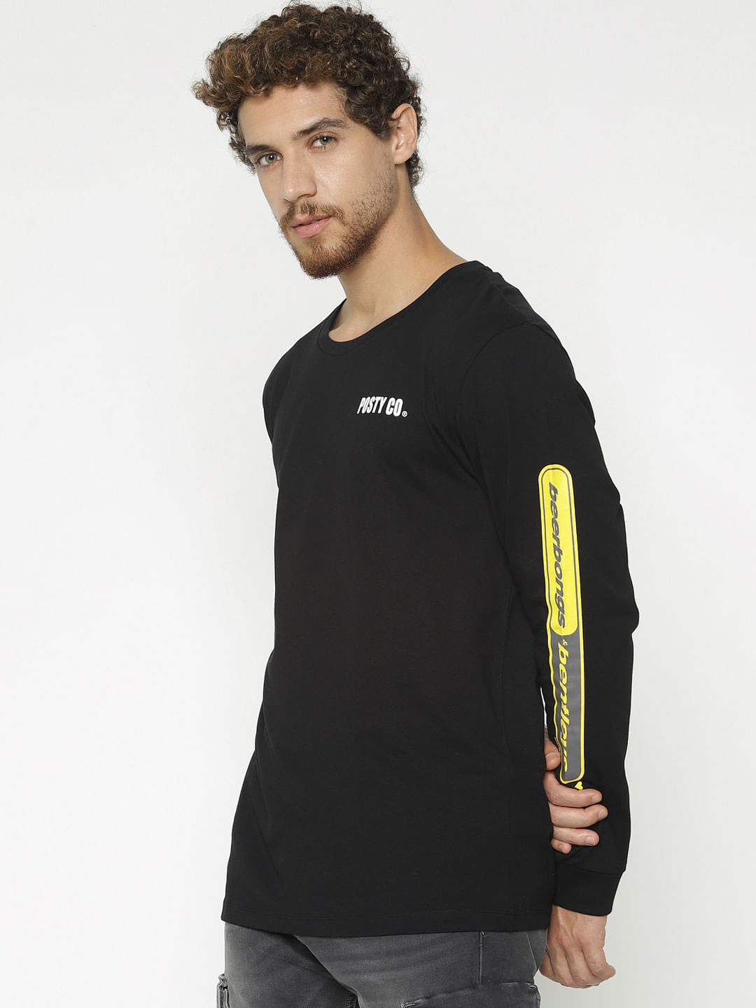 X Post Malone Black Printed Crew Neck T-Shirt