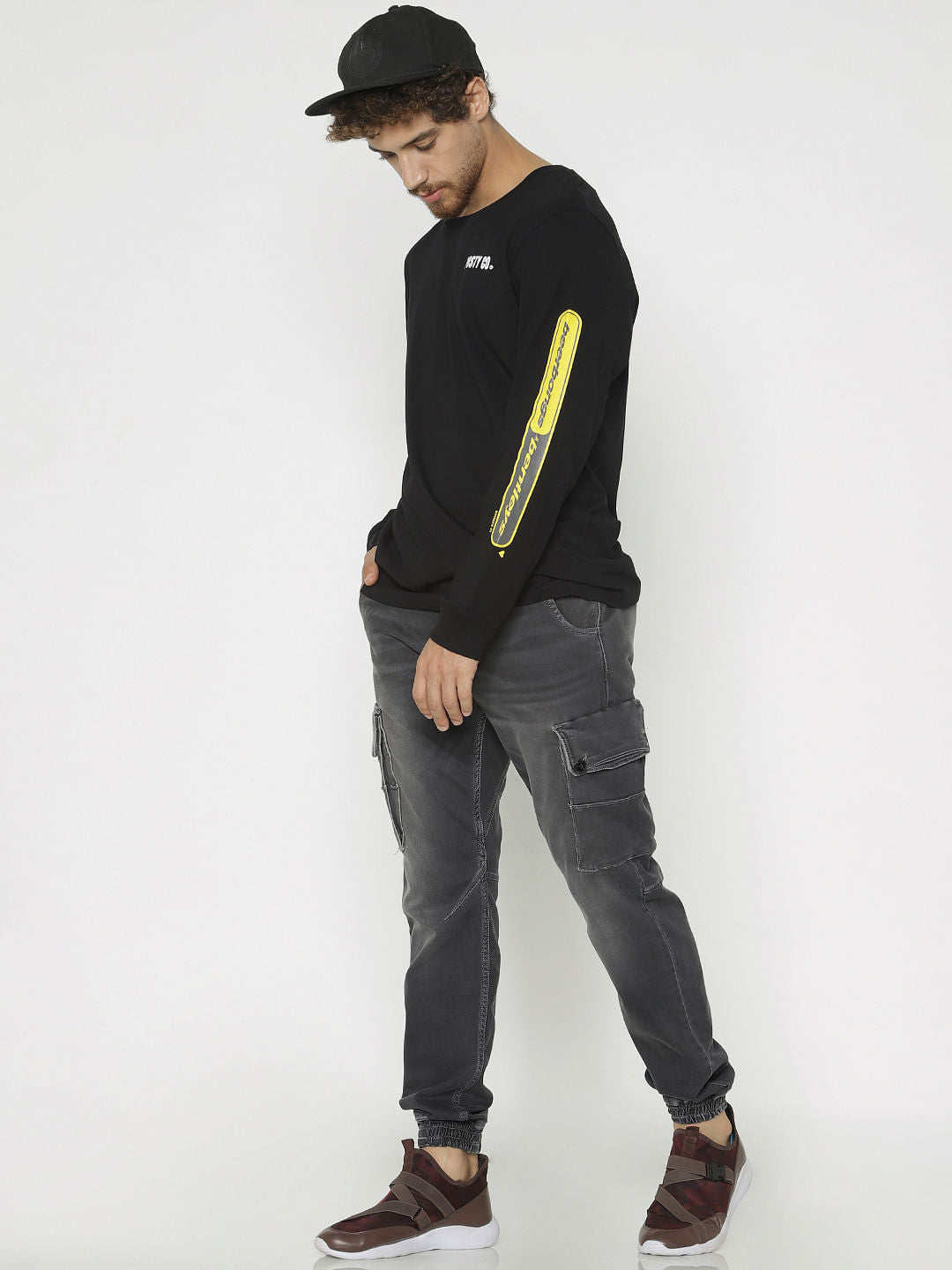 X Post Malone Black Printed Crew Neck T-Shirt