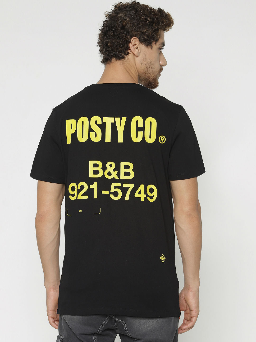 X Post Malone Black Printed Crew Neck T-Shirt