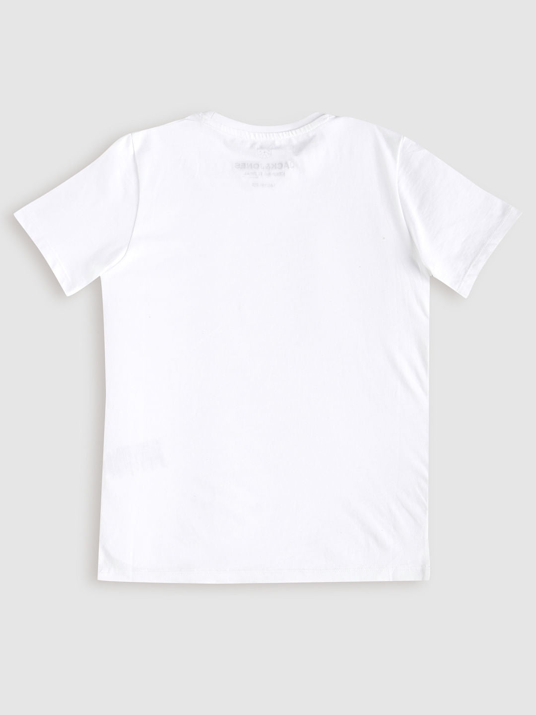 Boys White Logo Print Crew Neck T-Shirt