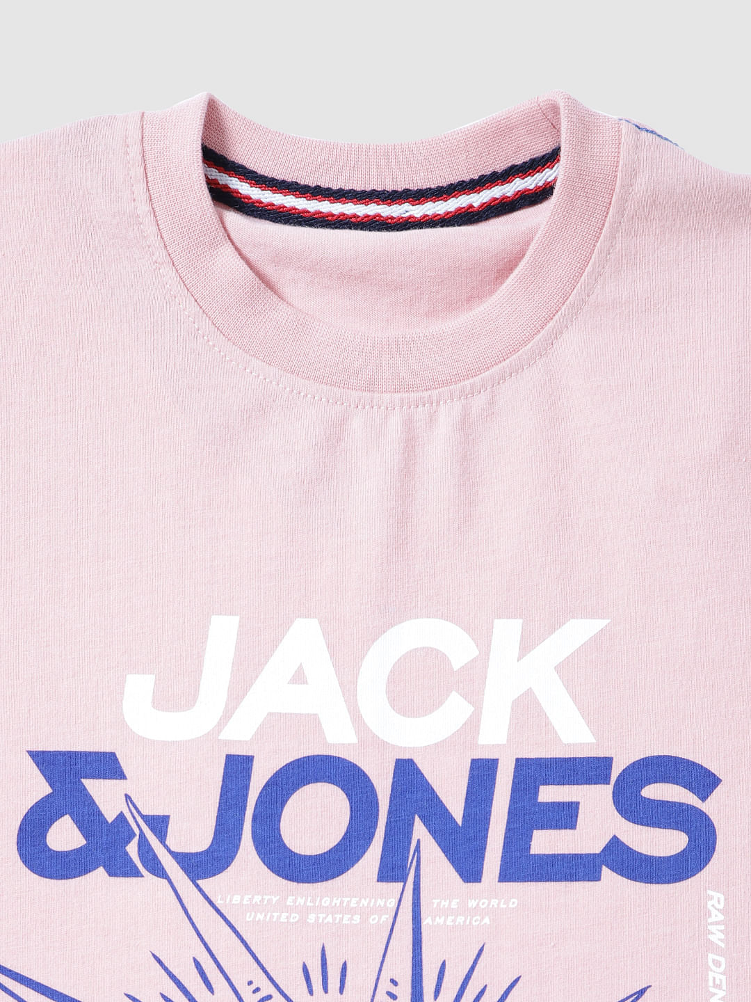 Boys Pink Typographic Print Crew Neck T-Shirt