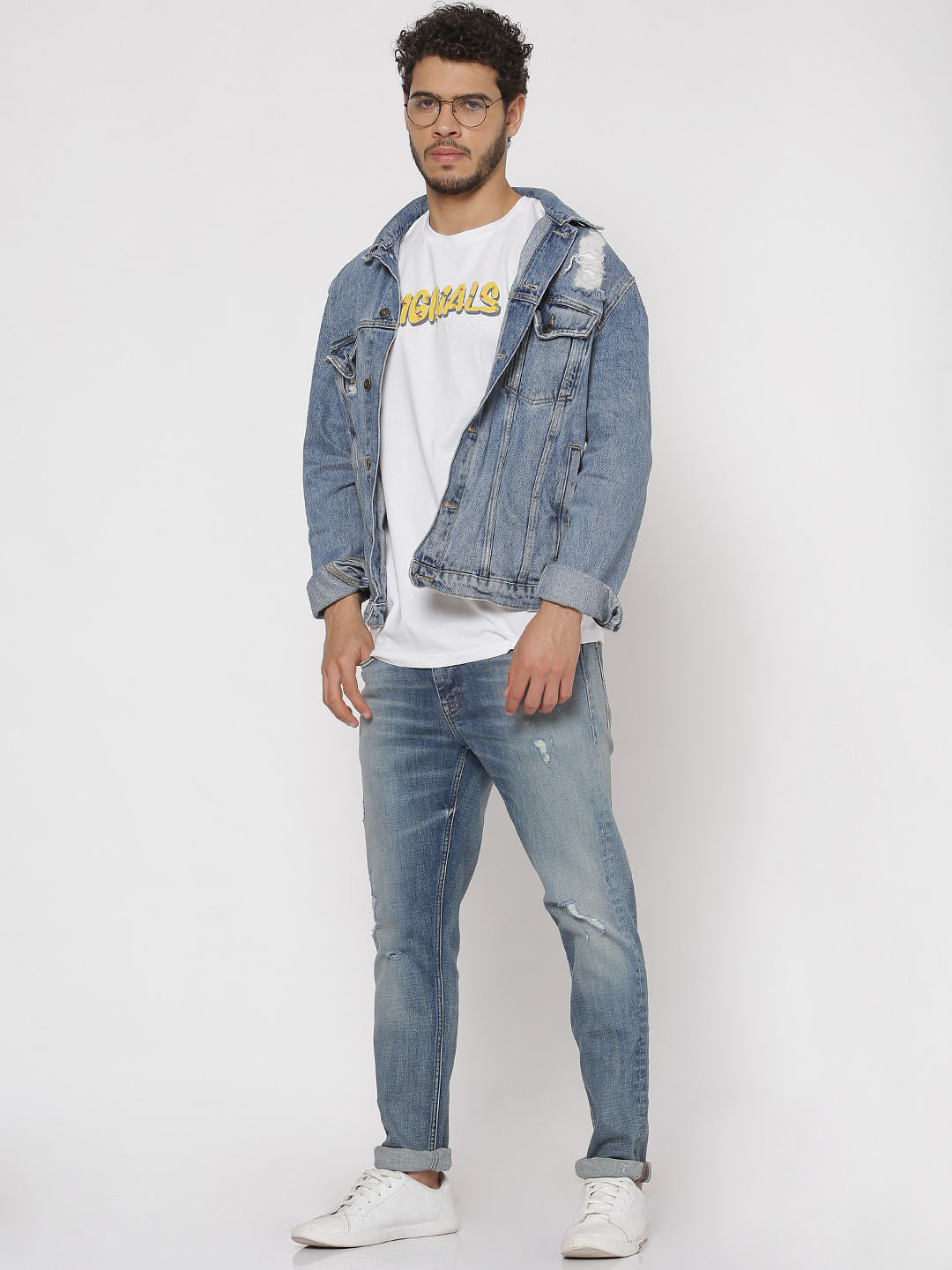 White Text Print Crew Neck T-Shirt