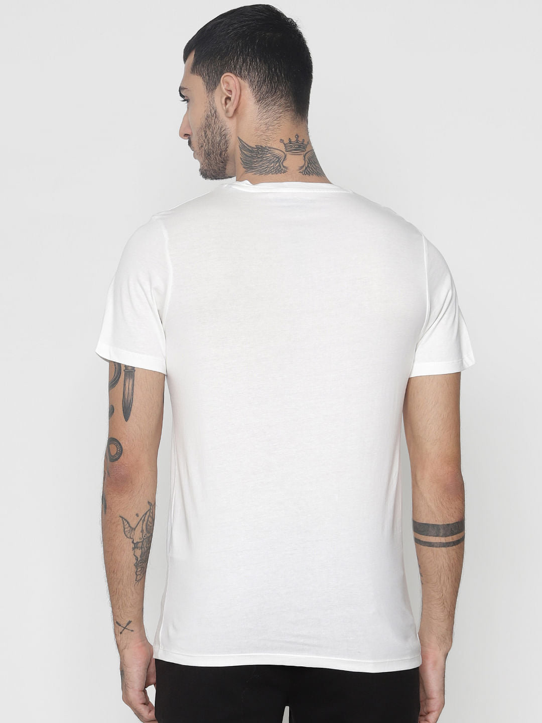White Graphic Print Crew Neck T-Shirt