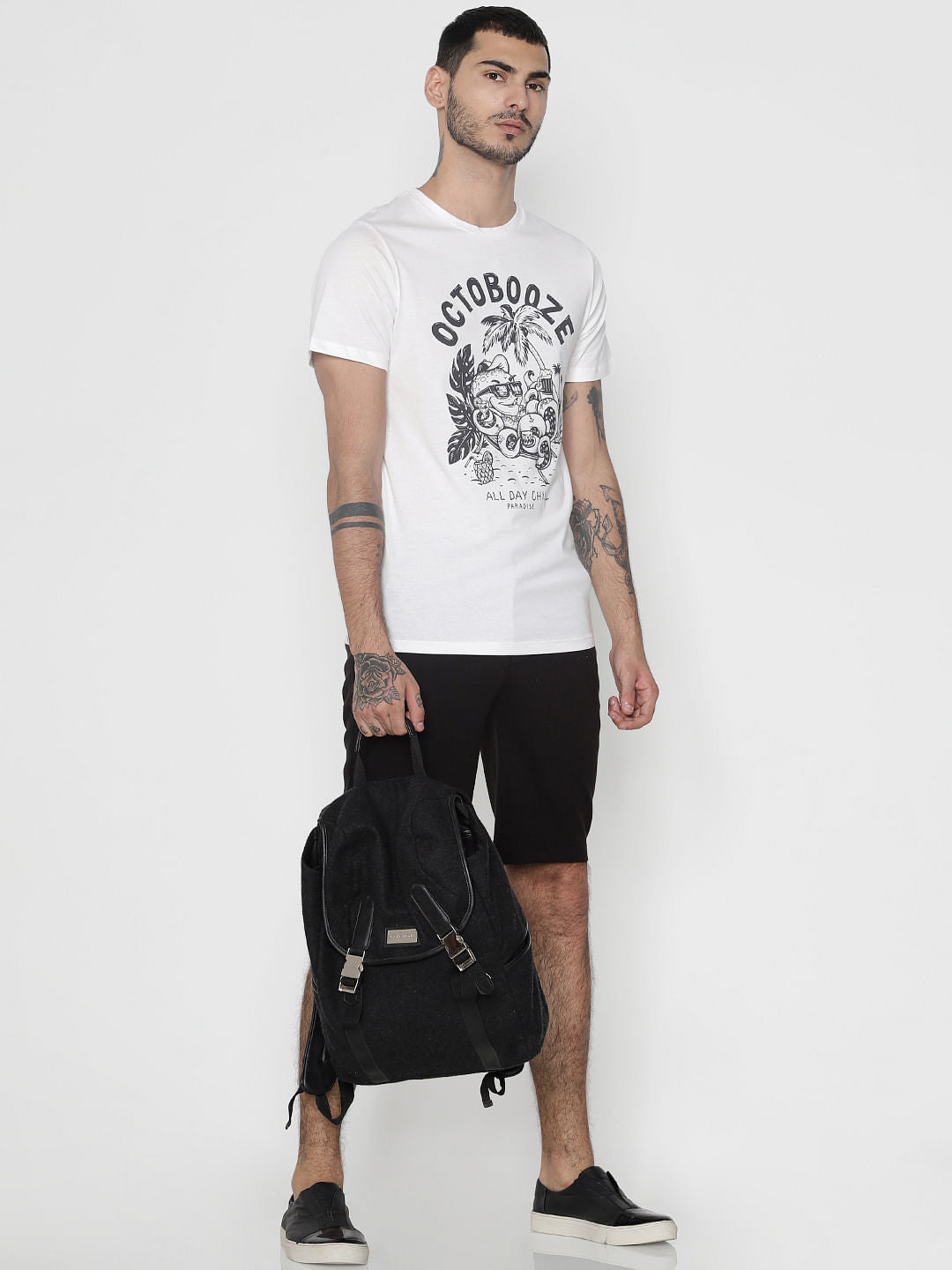 White Graphic Print Crew Neck T-Shirt