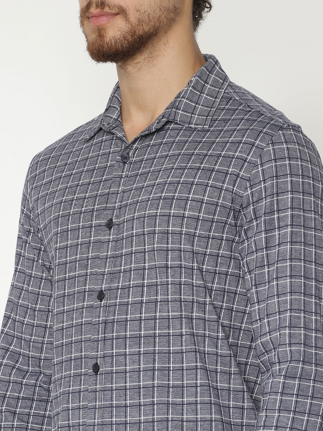 Blue Check Full Sleeves Shirt
