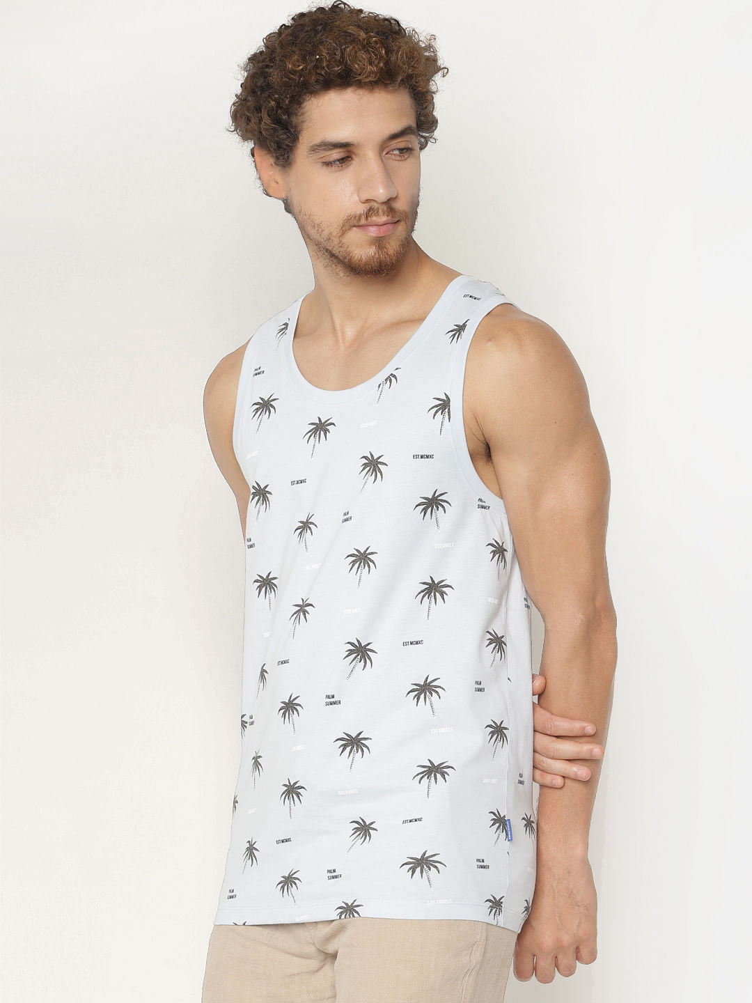 Blue All Over Print Tank Top