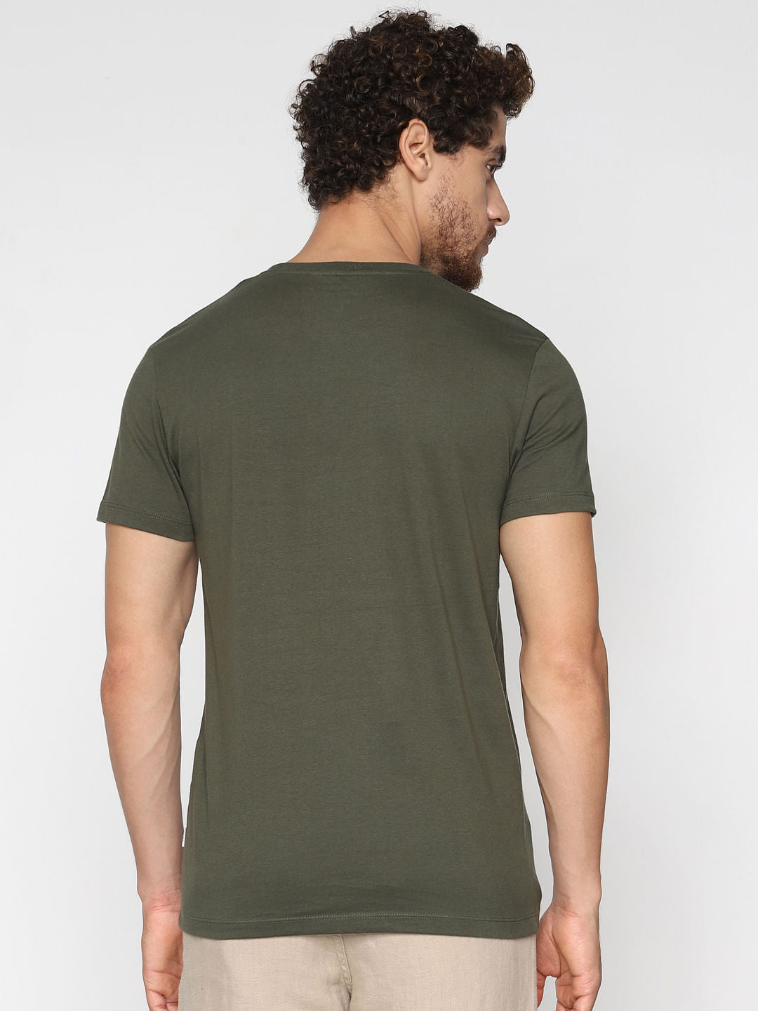 Green Graphic Print Crew Neck T-Shirt