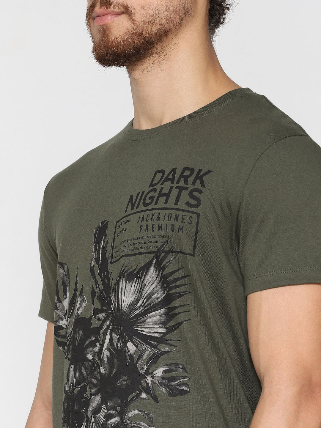Green Graphic Print Crew Neck T-Shirt