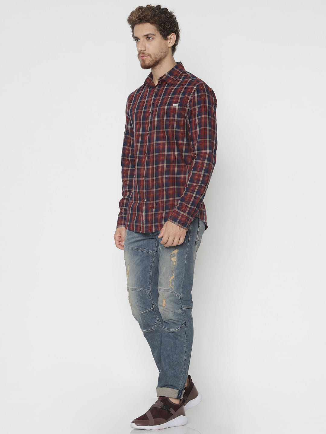 Red Check Full Sleeves Shirt