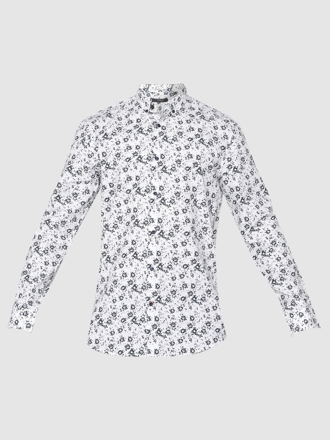 White All Over Print Full Sleeves Shirt
