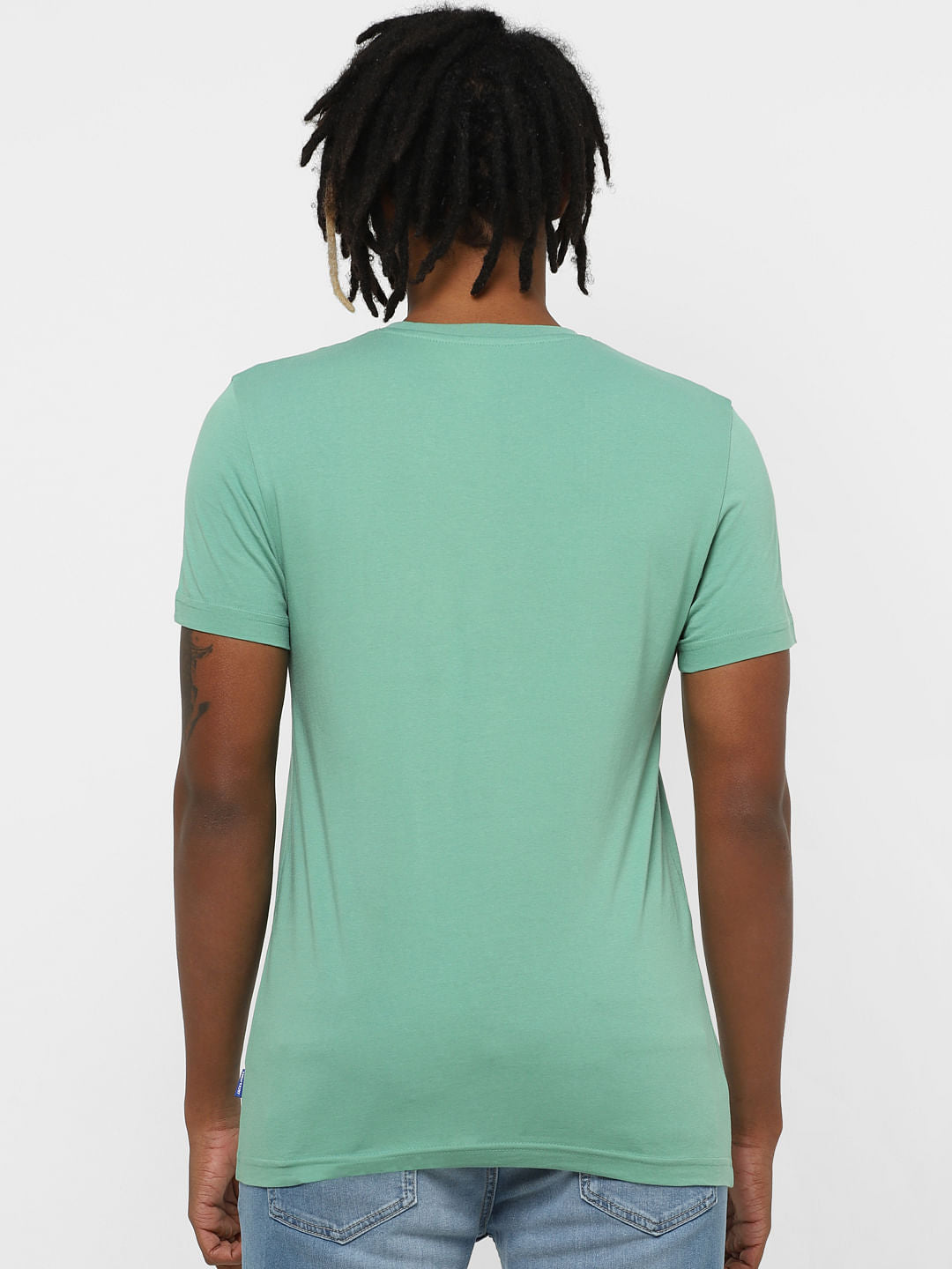 Green Slogan Print T-shirt