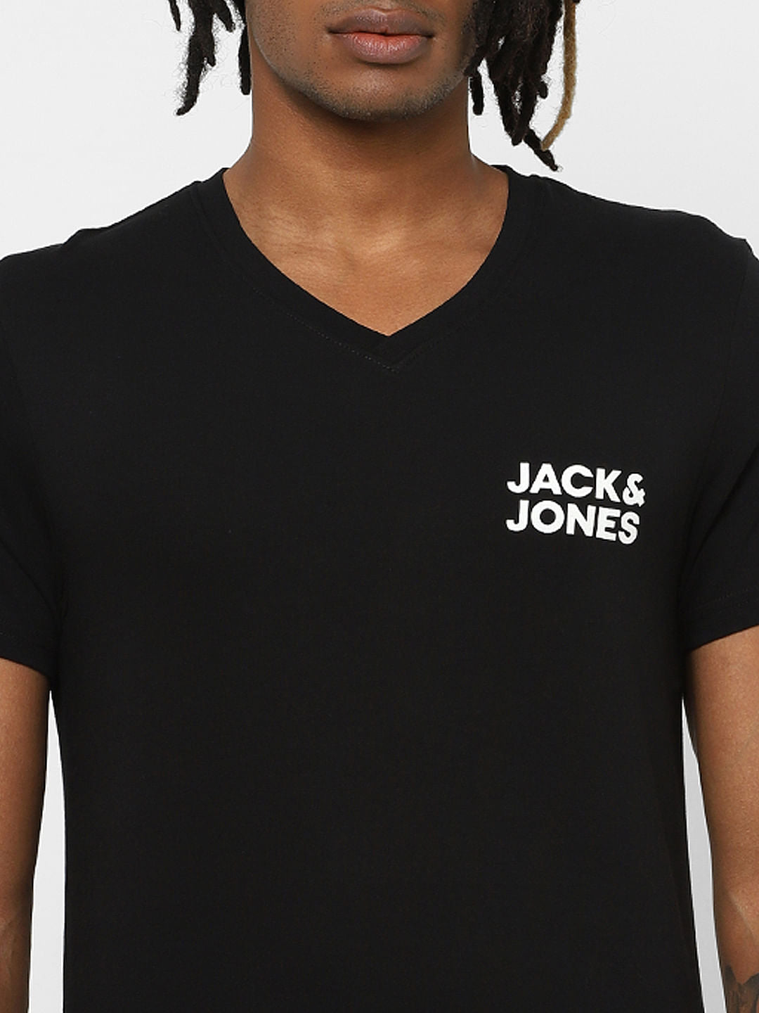 Black Logo Print Crew Neck T-shirt Online in India - Flat 30% Off