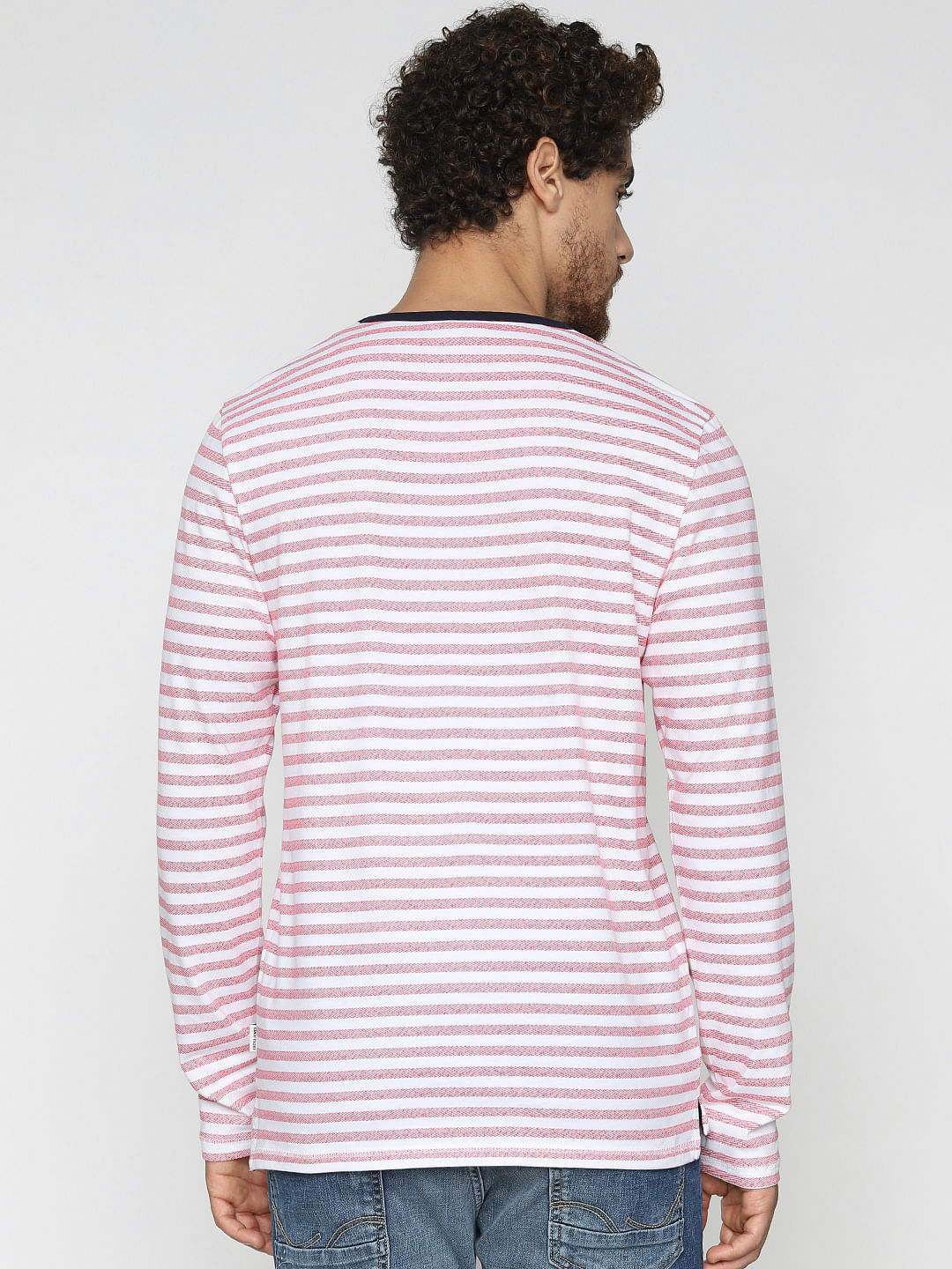 Red Striped Crew Neck T-Shirt
