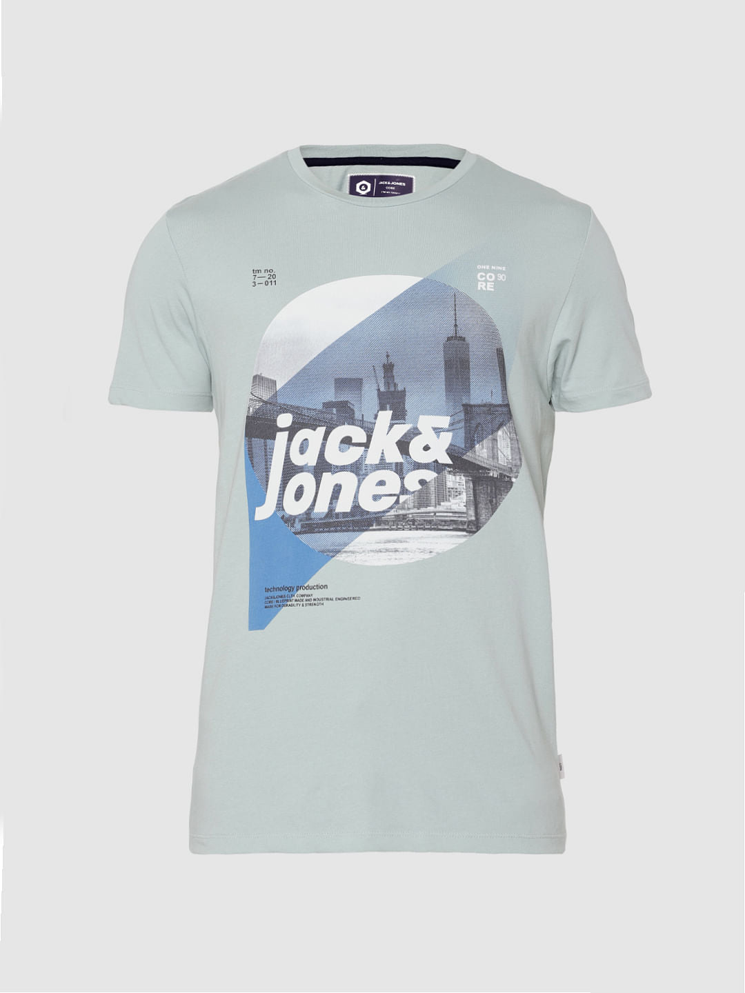 Blue Graphic Print Crew Neck T-Shirt
